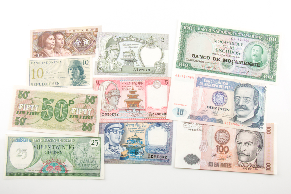 Group of 129 Foreign Banknotes