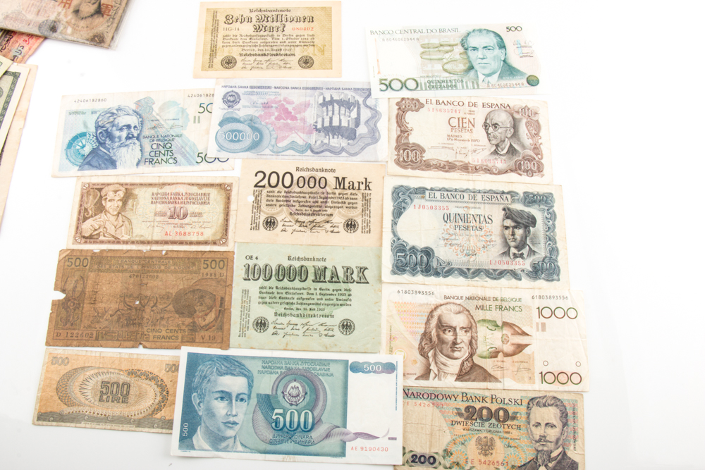 Group of 129 Foreign Banknotes