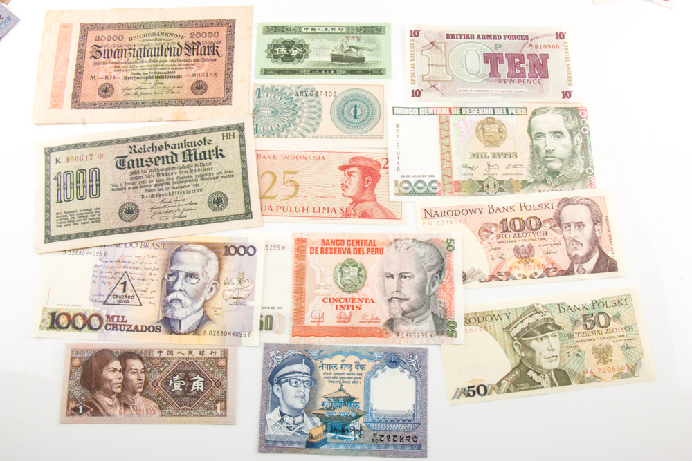 Group of 129 Foreign Banknotes