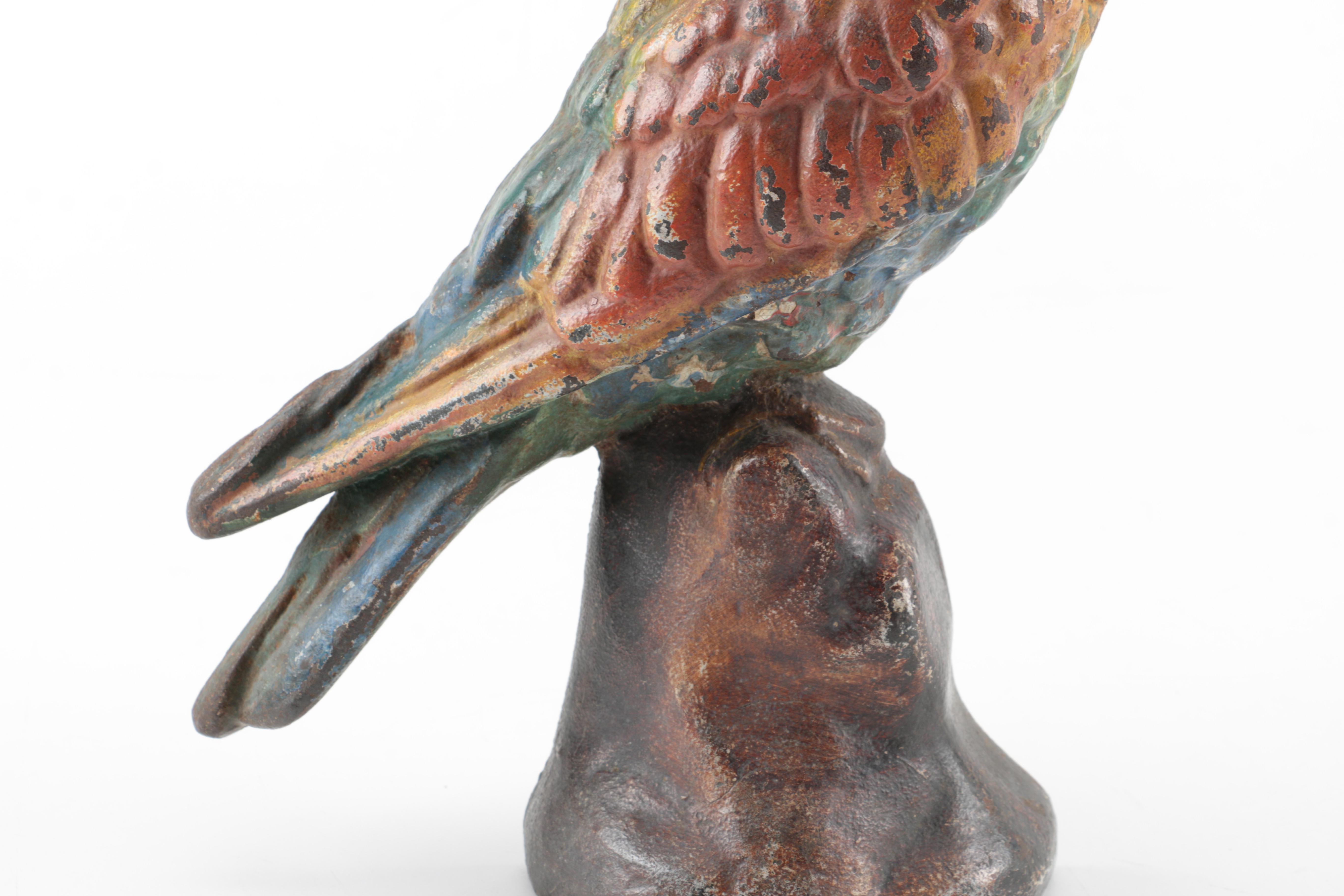 Vintage Cast Iron Parrot Doorstop