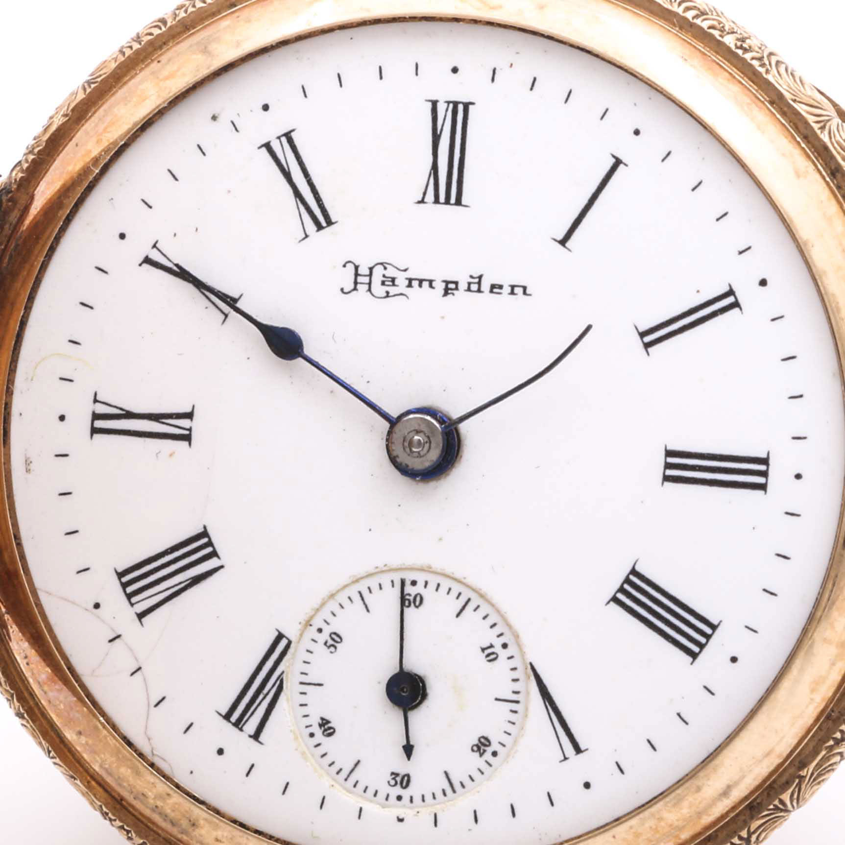 Antique Hampden 14K Rose Gold Ornate Hunter Pocket Watch