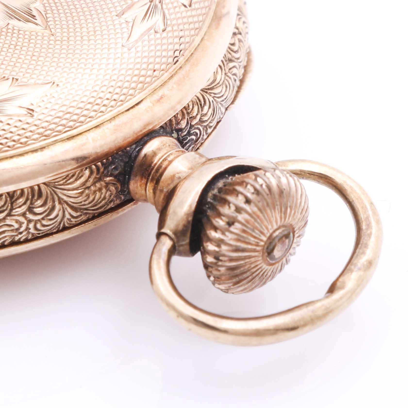 Antique Hampden 14K Rose Gold Ornate Hunter Pocket Watch