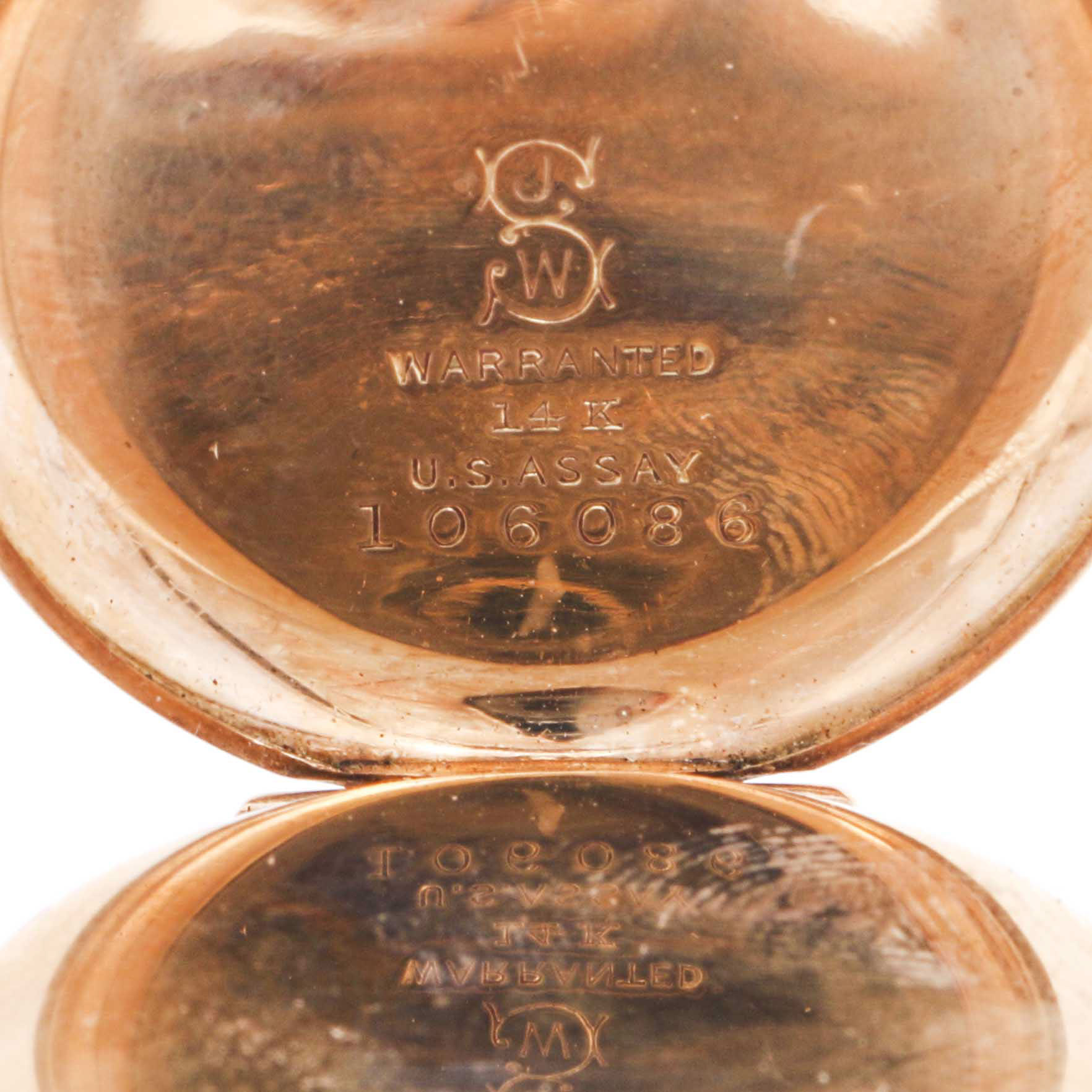 Antique Hampden 14K Rose Gold Ornate Hunter Pocket Watch