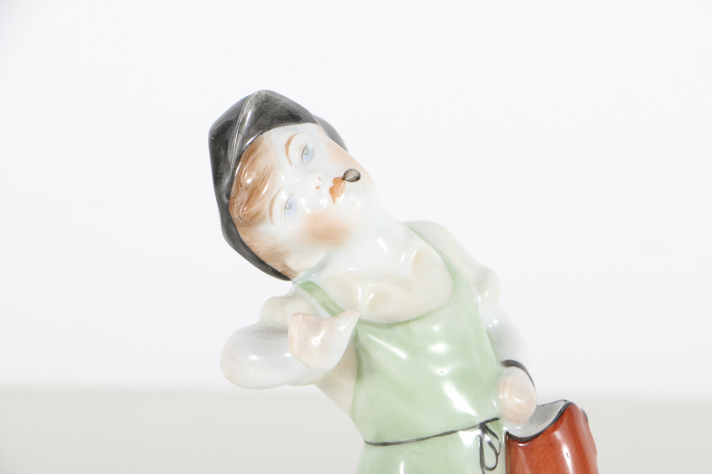 Herend Porcelain Figurine Of A Boy With Boots