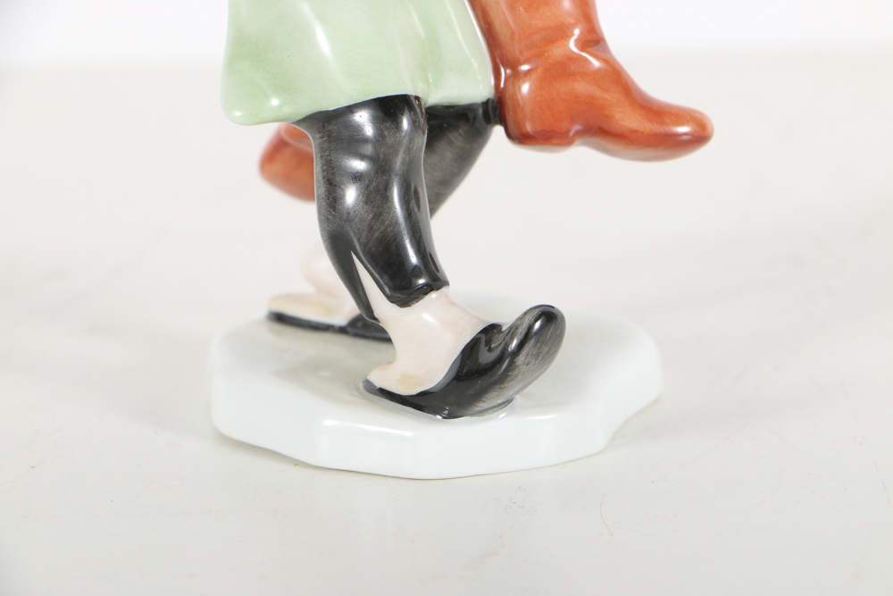 Herend Porcelain Figurine Of A Boy With Boots