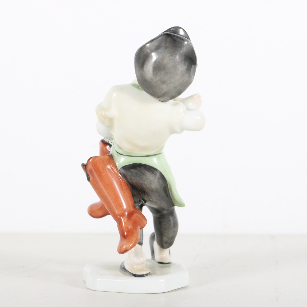 Herend Porcelain Figurine Of A Boy With Boots