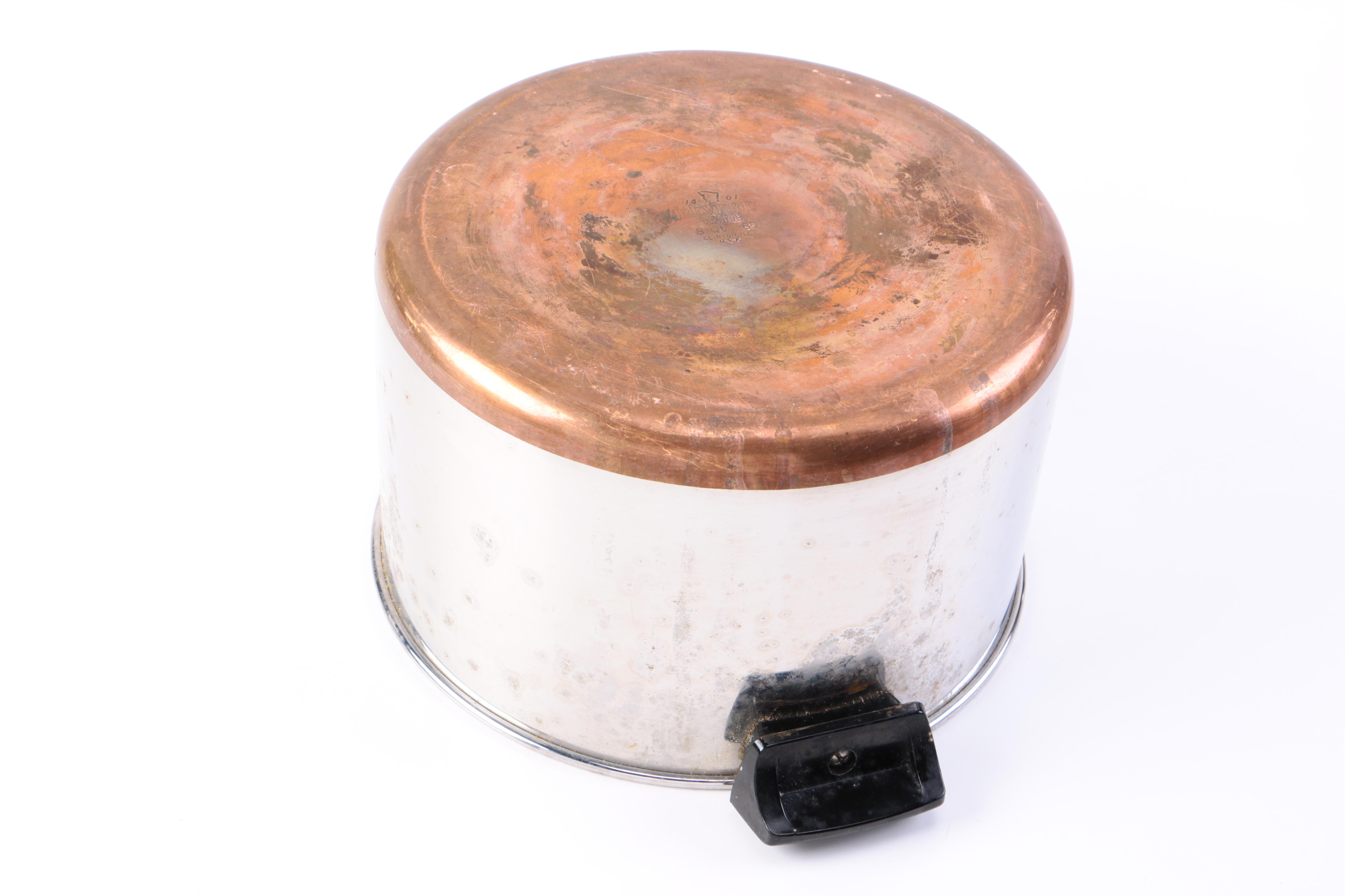 Vintage Copper-Bottomed Revere Ware Cookware Set