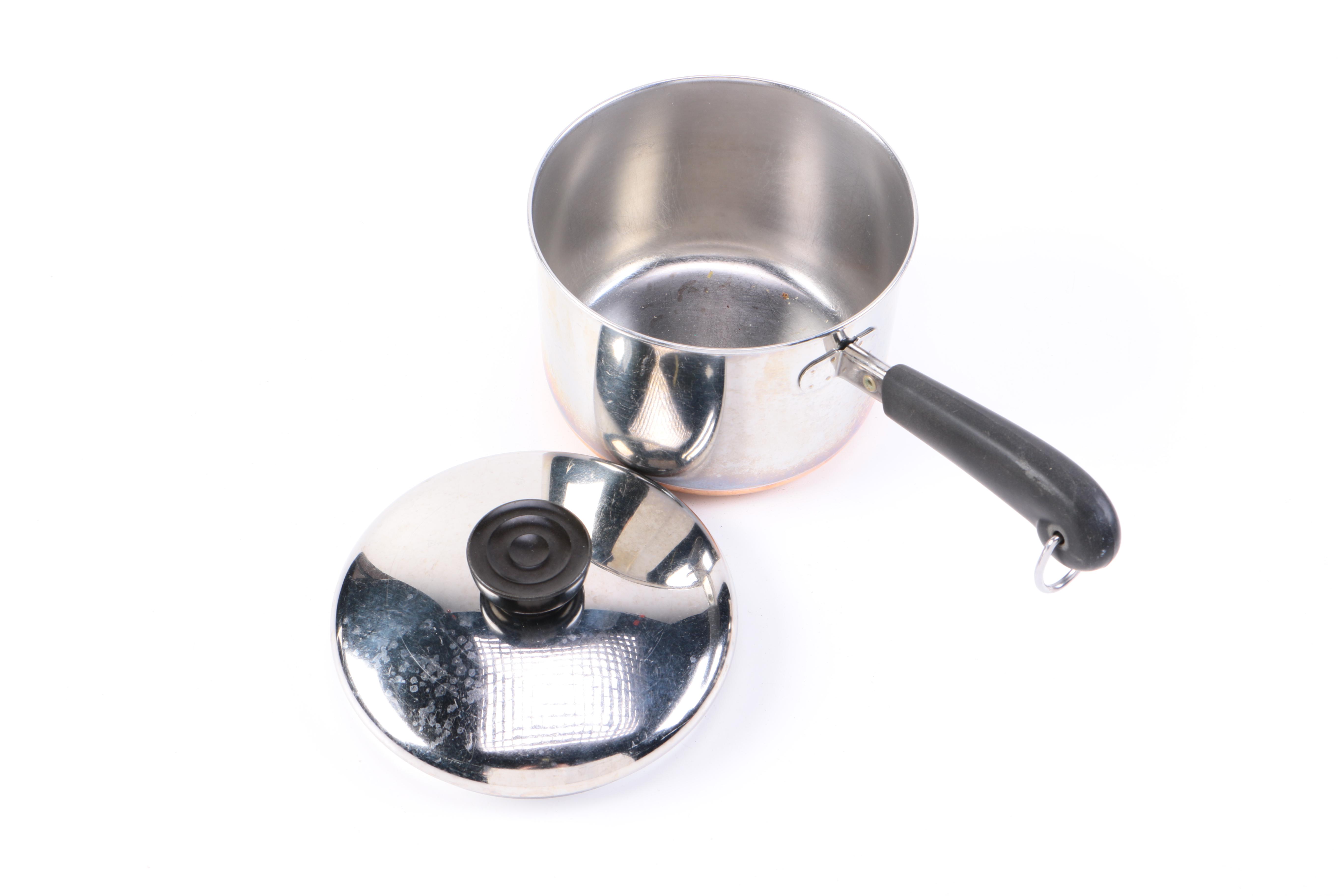 Vintage Copper-Bottomed Revere Ware Cookware Set