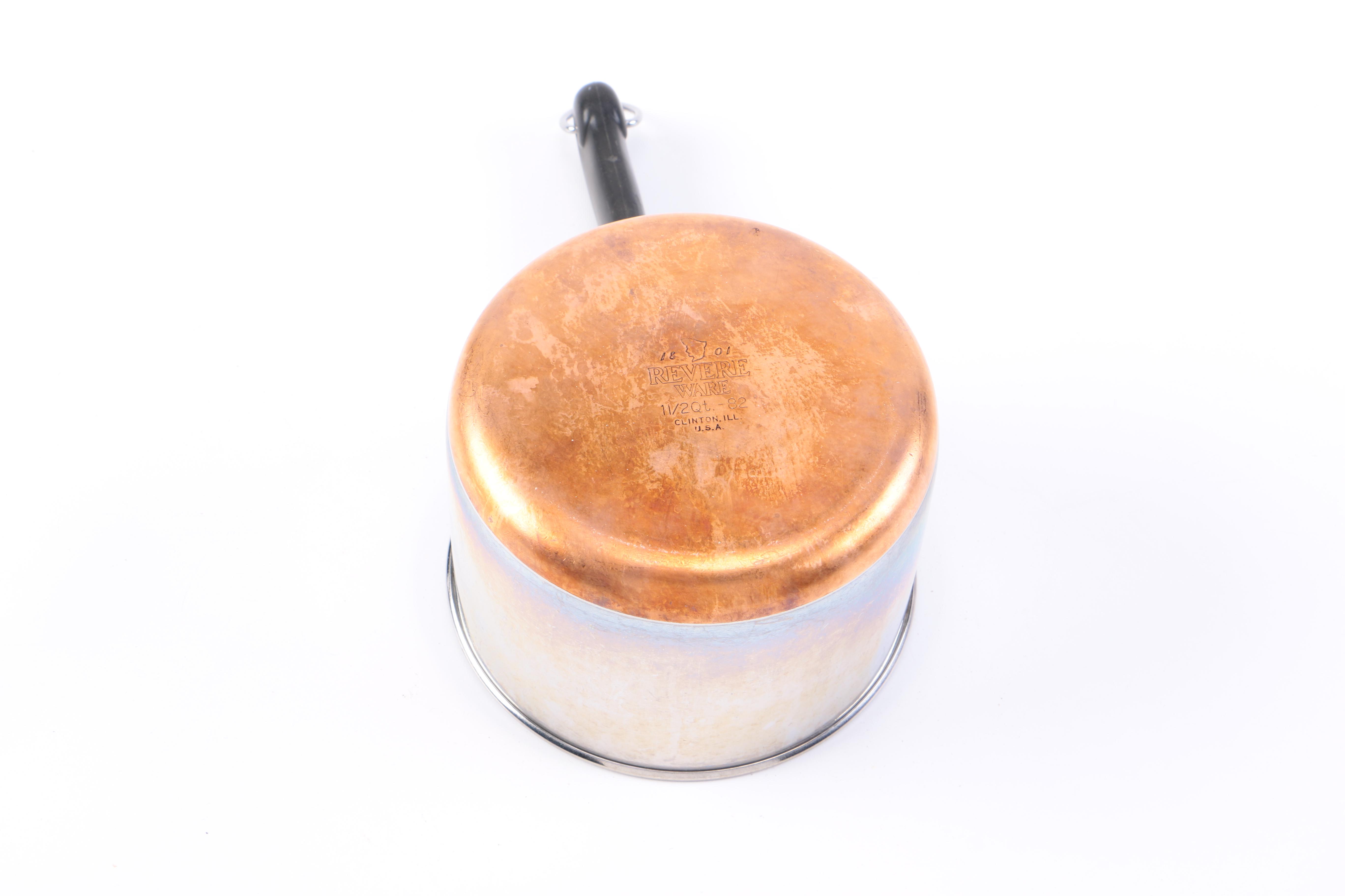 Vintage Copper-Bottomed Revere Ware Cookware Set