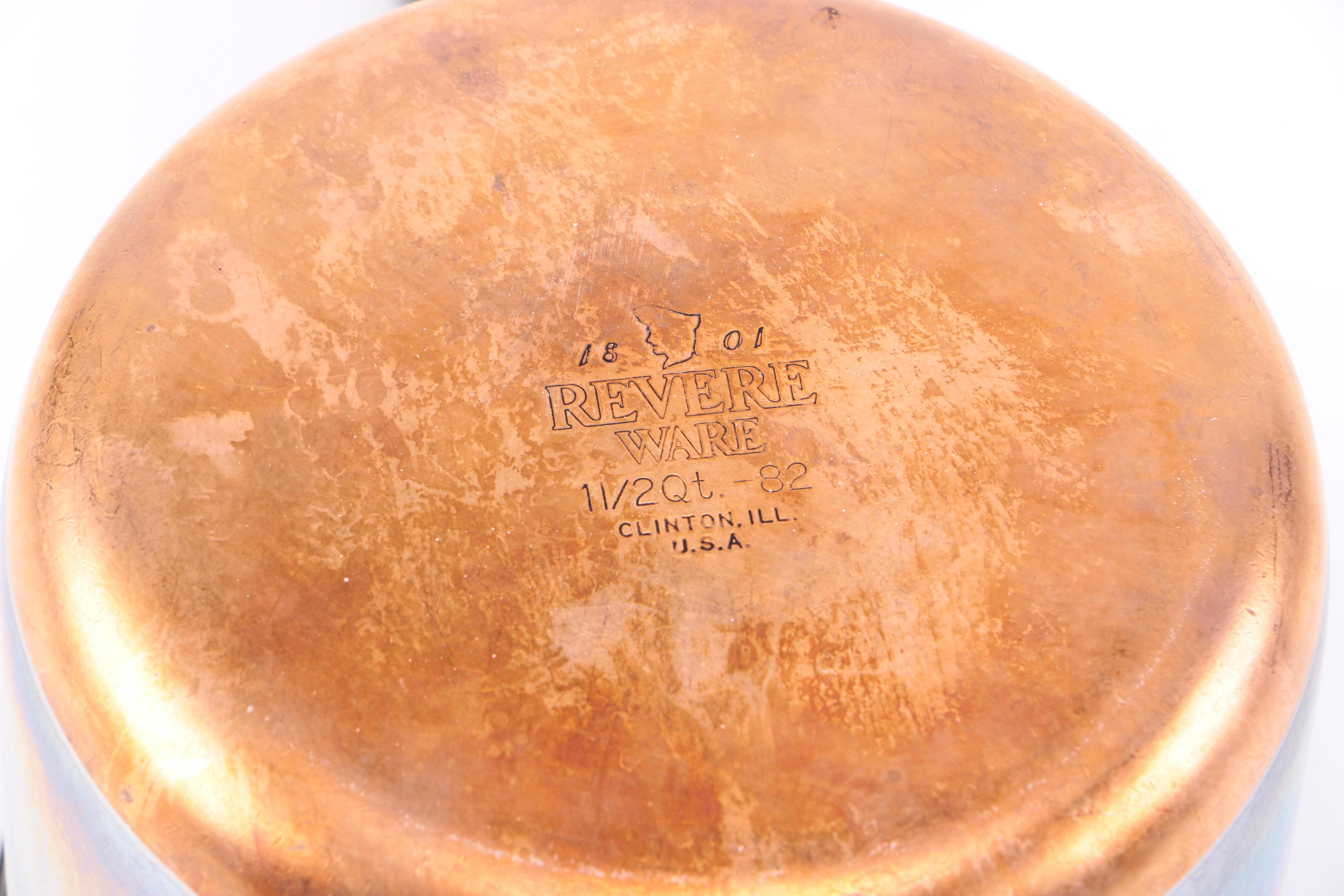 Vintage Copper-Bottomed Revere Ware Cookware Set