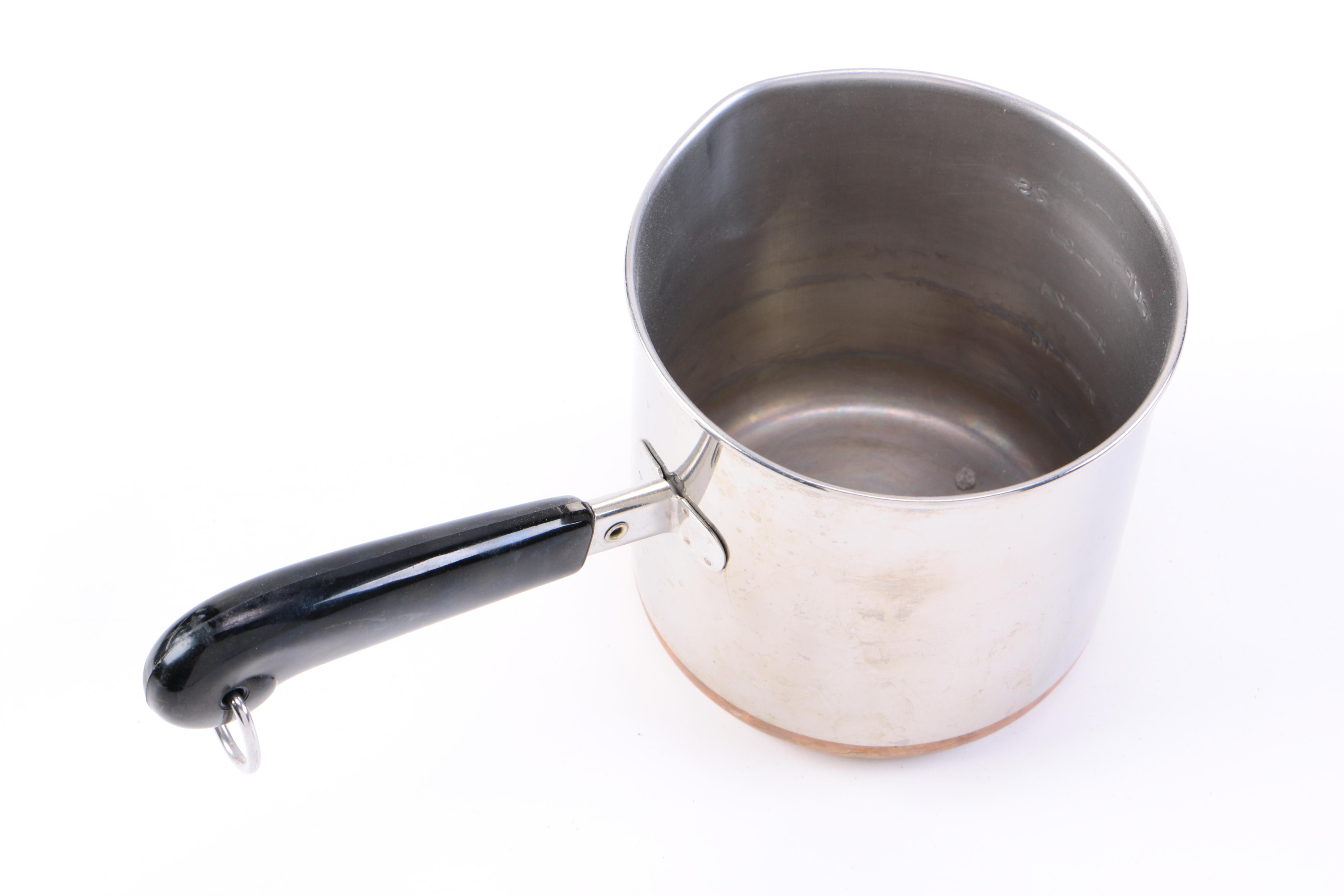 Vintage Copper-Bottomed Revere Ware Cookware Set