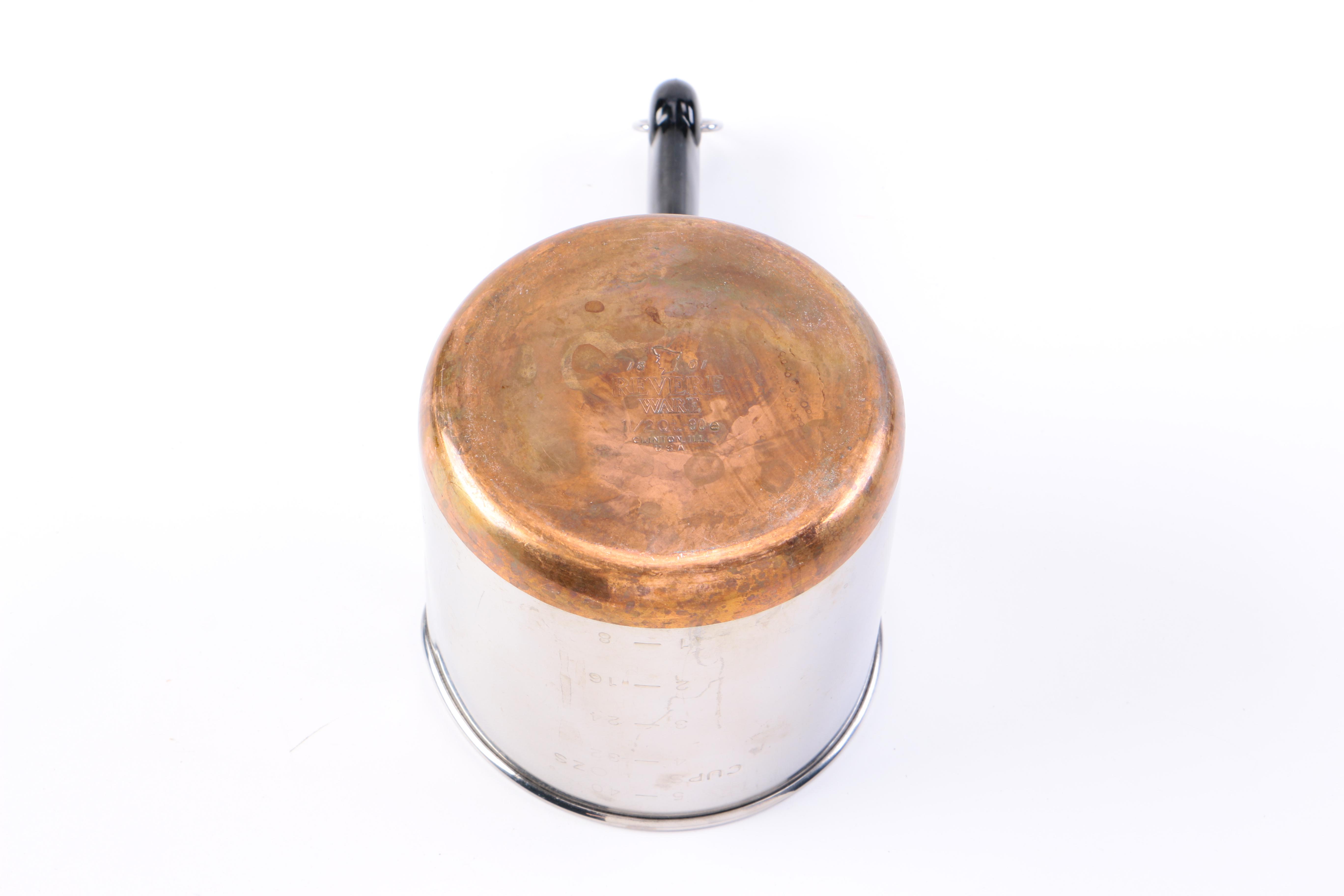 Vintage Copper-Bottomed Revere Ware Cookware Set