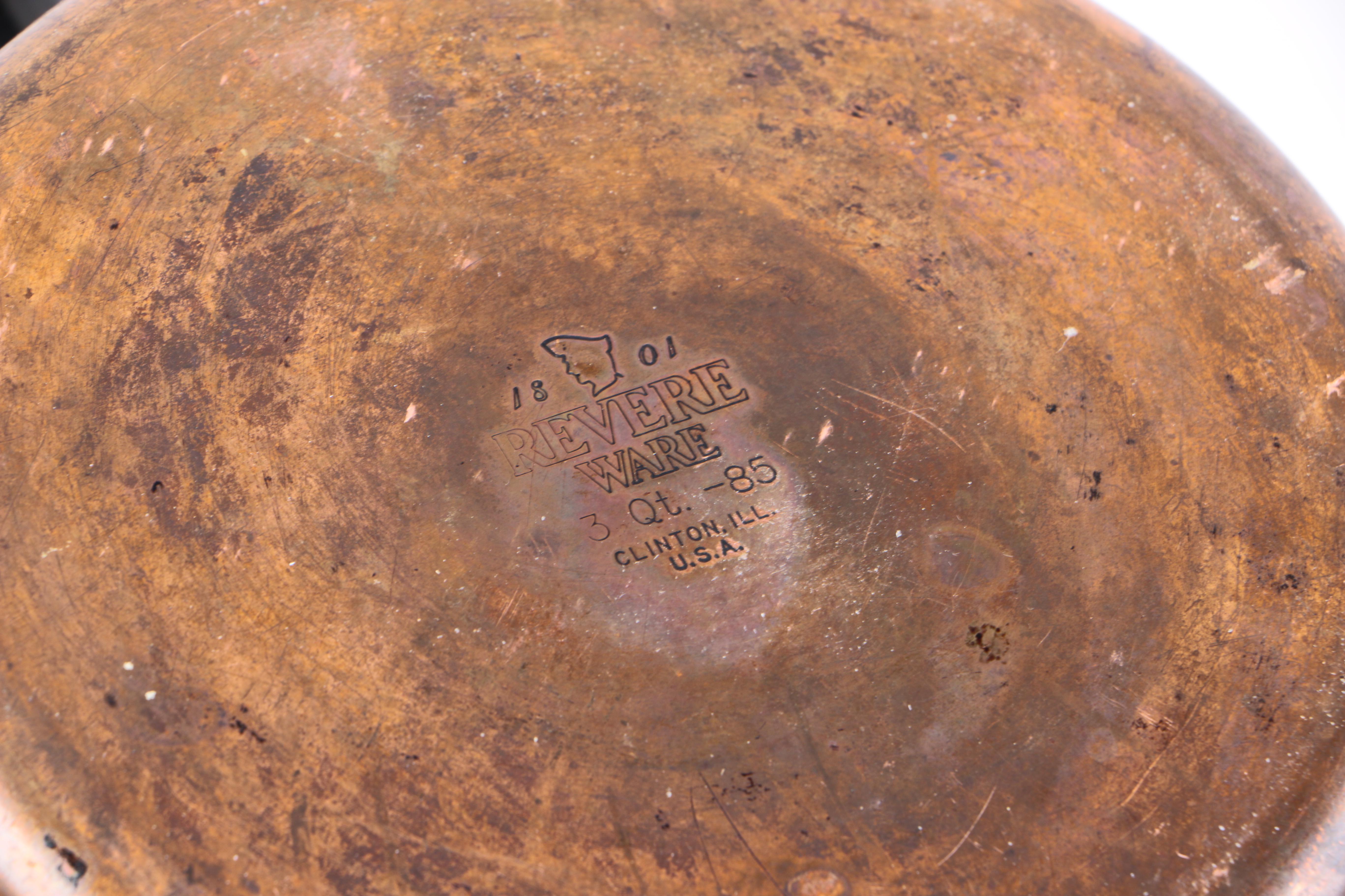 Vintage Copper-Bottomed Revere Ware Cookware Set