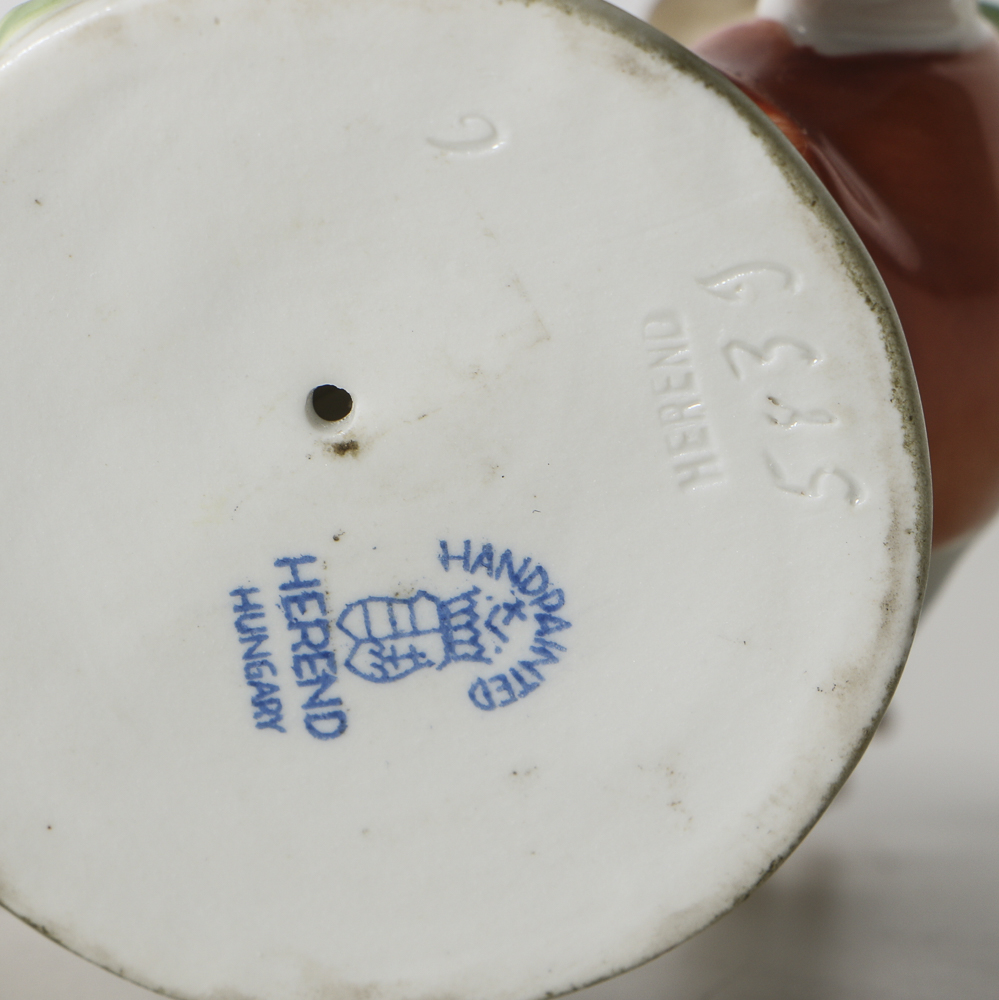 Herend Porcelain Figurine Of A Boy and Frog