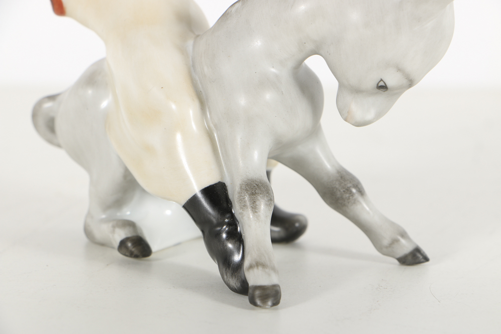 Herend Porcelain Figurine Of Boy On A Donkey