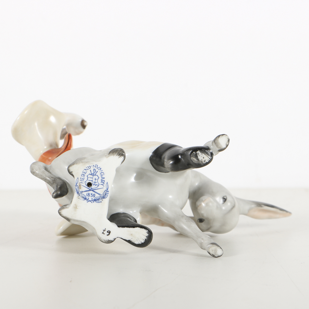 Herend Porcelain Figurine Of Boy On A Donkey