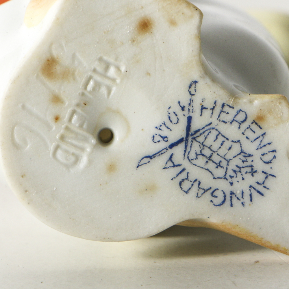 Herend Porcelain Figurines Of Mr. and Mrs. Duck