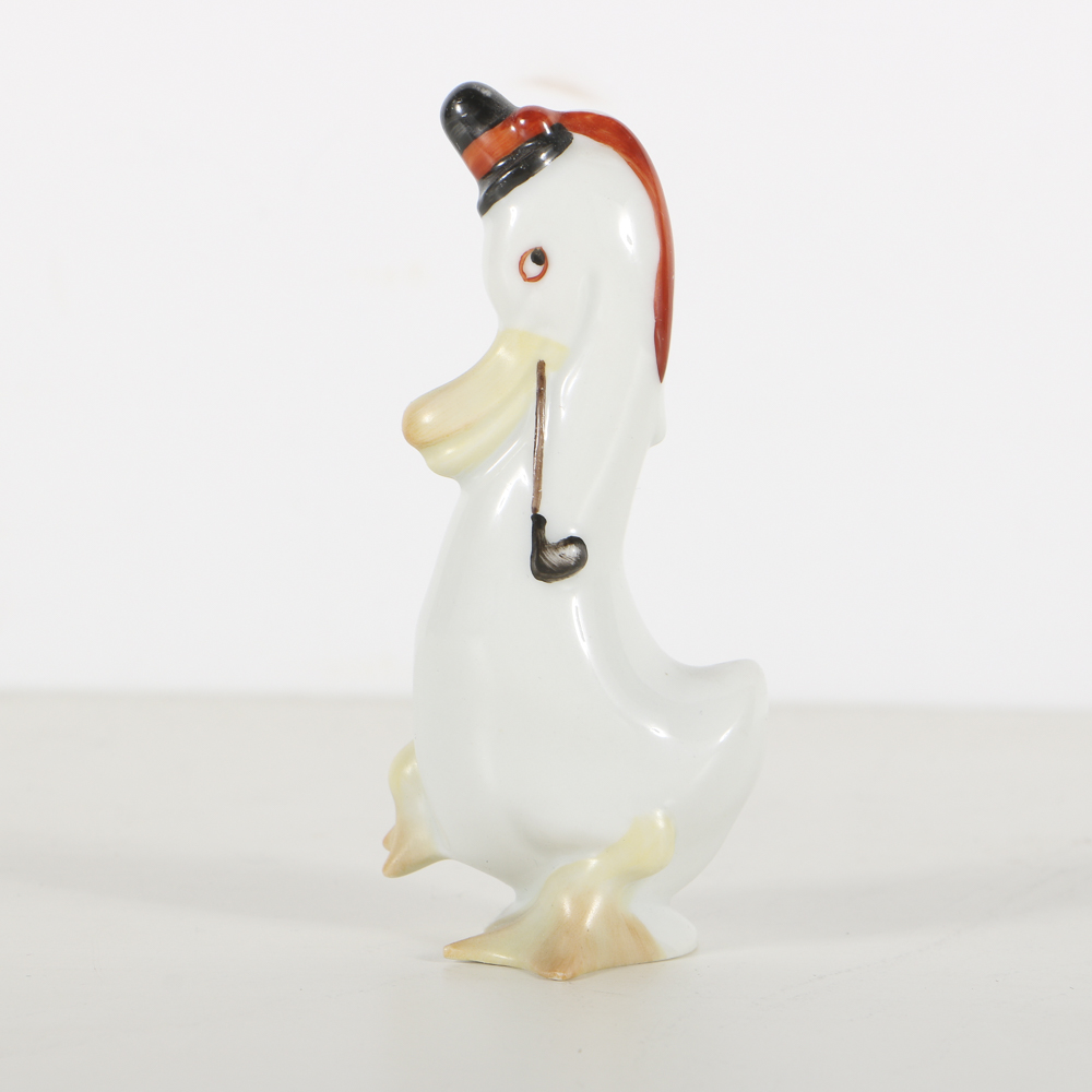 Herend Porcelain Figurines Of Mr. and Mrs. Duck