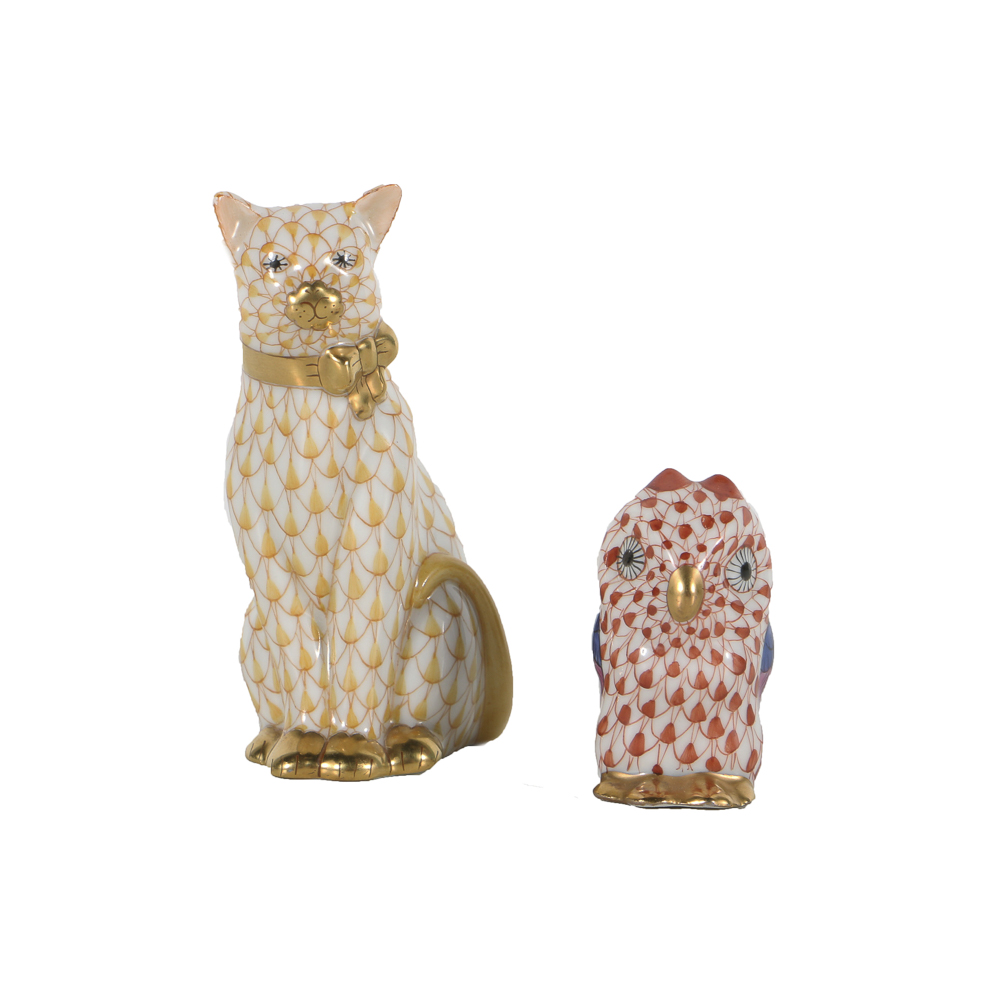 Two Small Herend Porcelain Figurines