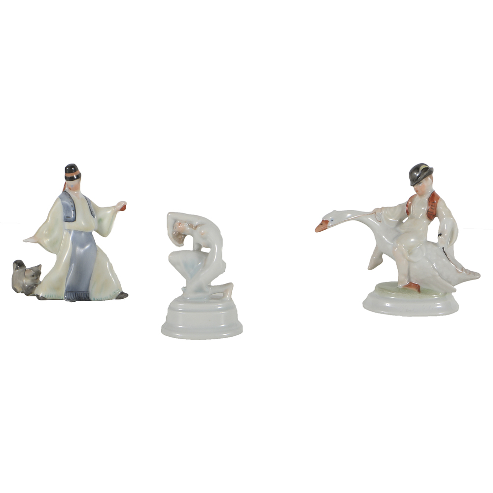 Three Small Herend Porcelain Figurines Of Children