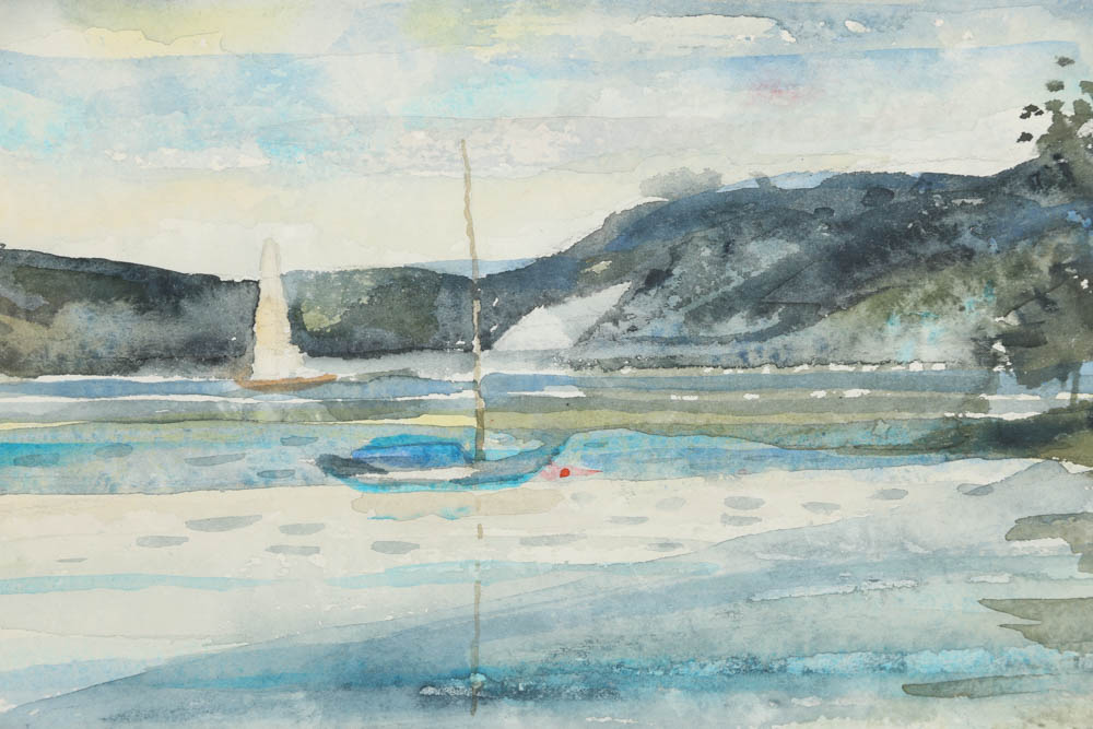 Gunner Gunderson Watercolor Painting on Paper "Oslo Fjord"