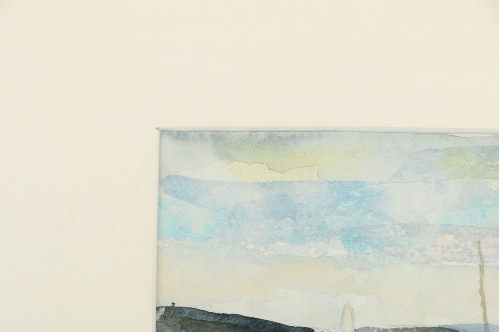 Gunner Gunderson Watercolor Painting on Paper "Oslo Fjord"