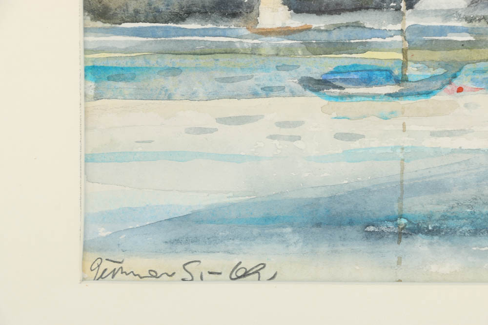 Gunner Gunderson Watercolor Painting on Paper "Oslo Fjord"