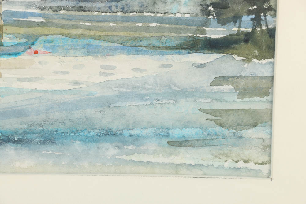 Gunner Gunderson Watercolor Painting on Paper "Oslo Fjord"