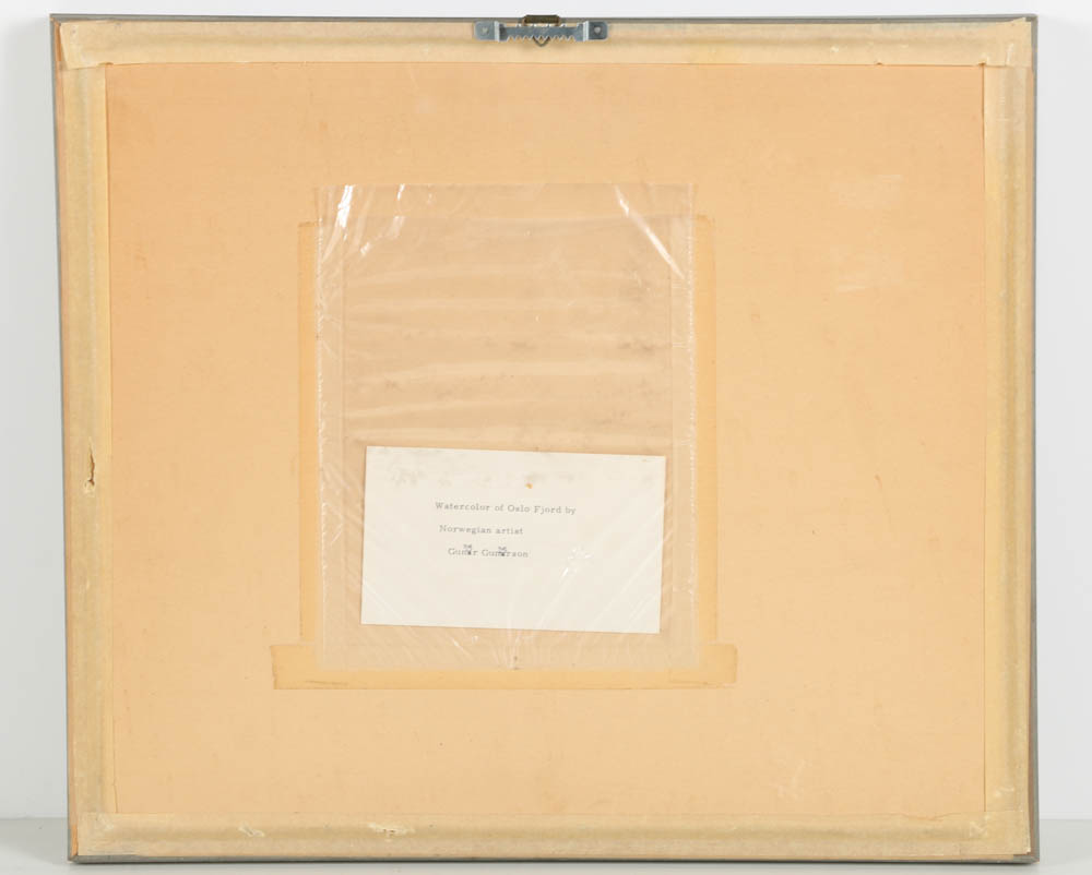 Gunner Gunderson Watercolor Painting on Paper "Oslo Fjord"