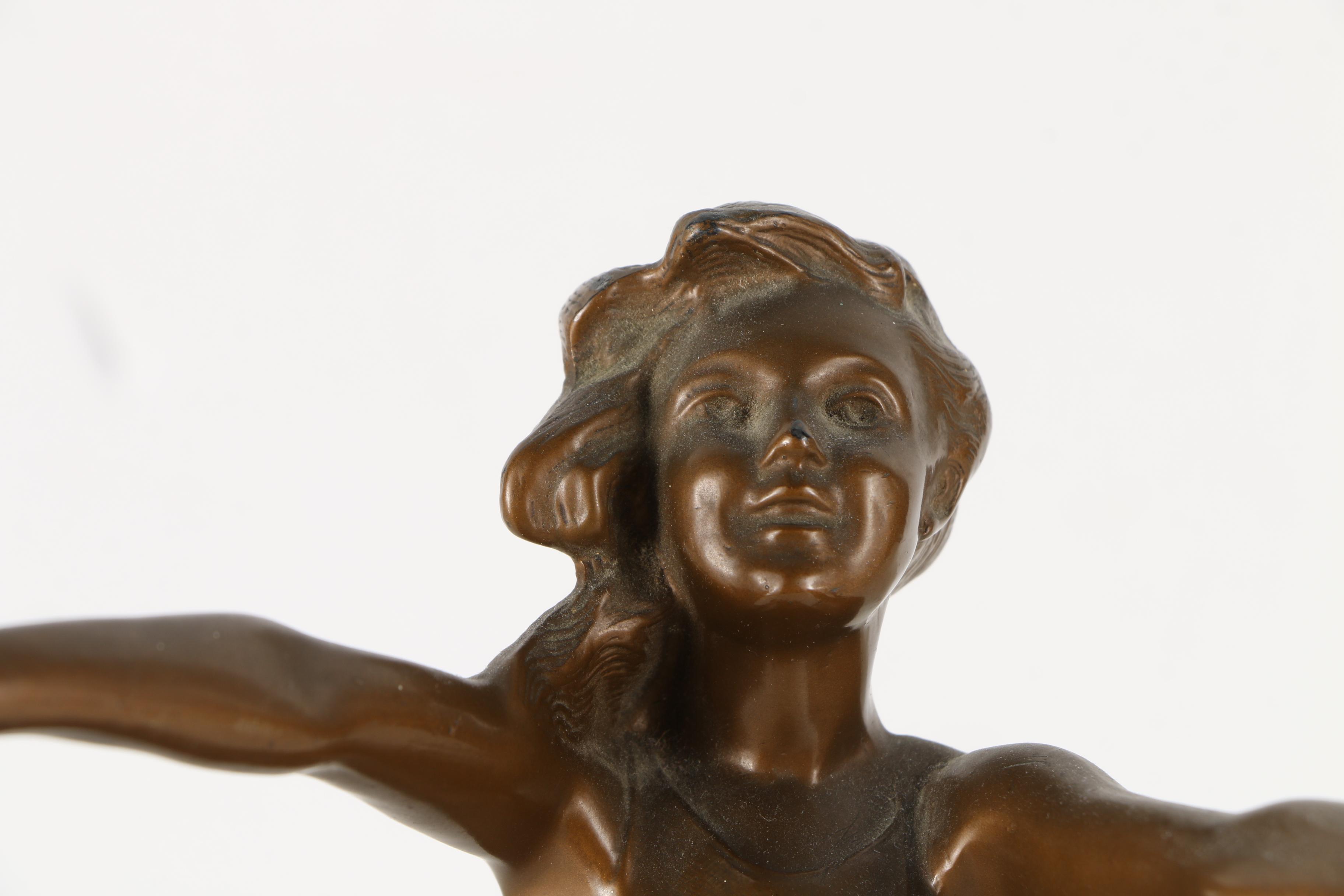 J.M.R. 1916 Cast Lead and Copper Sculpture "The Good Fairy"