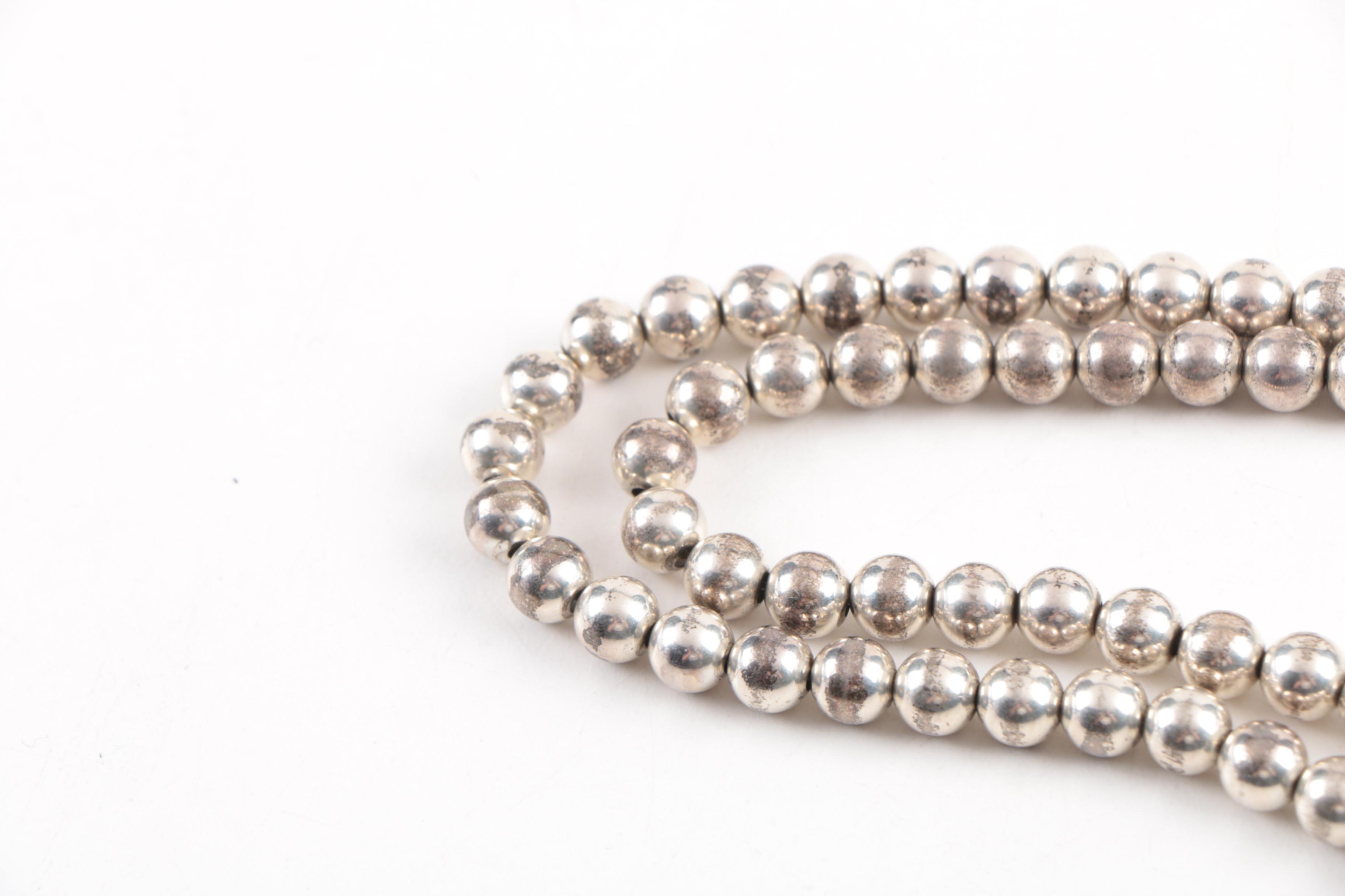 Sterling Silver Beaded Necklace