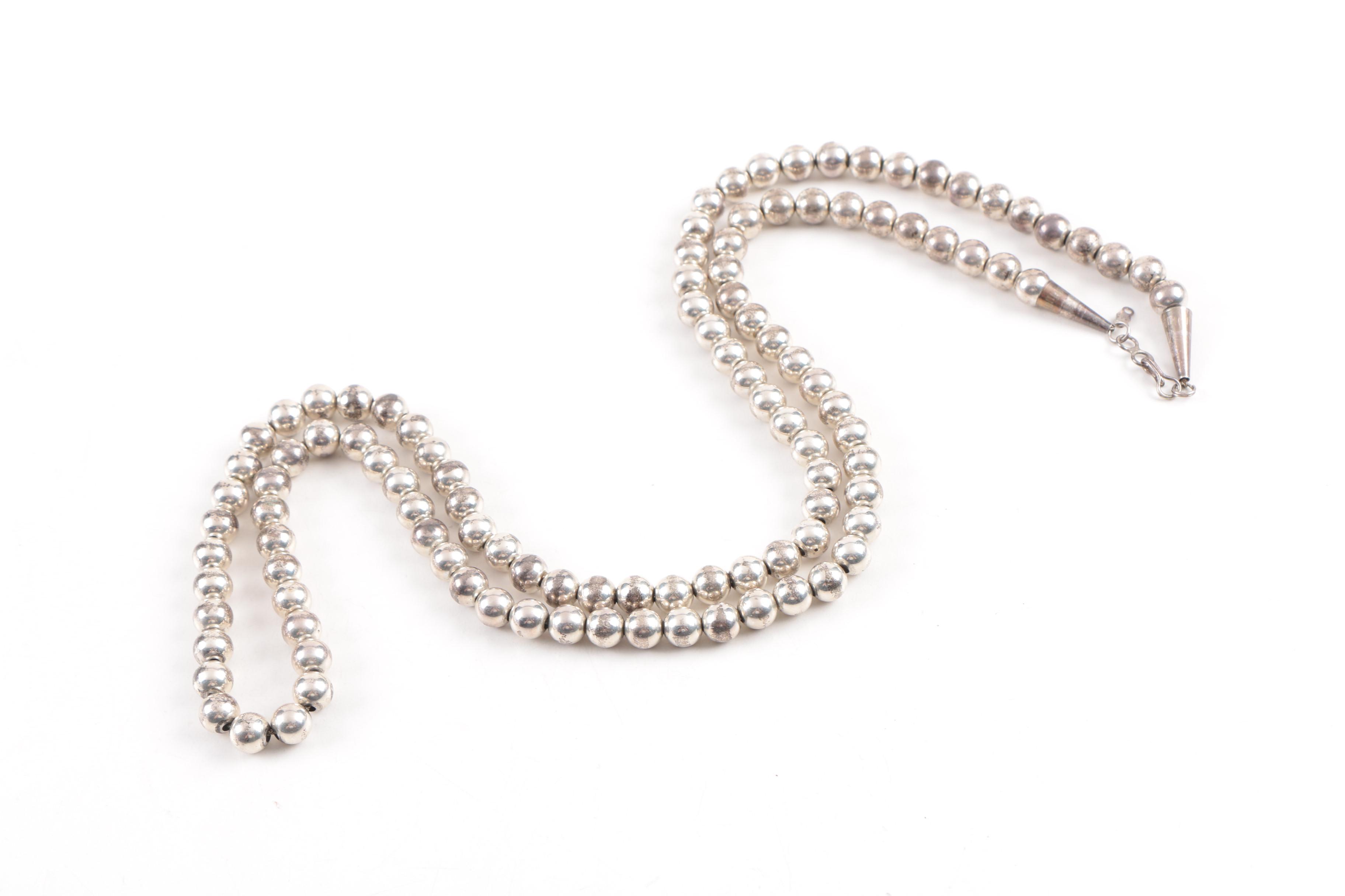 Sterling Silver Beaded Necklace