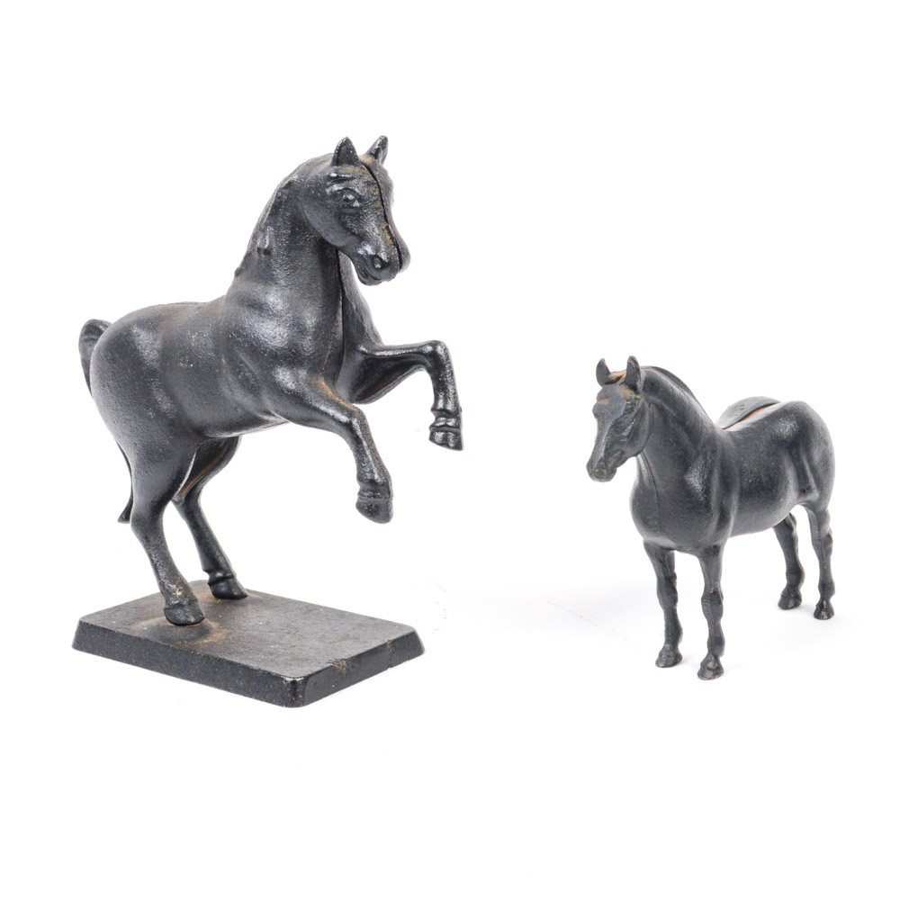 Vintage Cast Iron Horse Banks