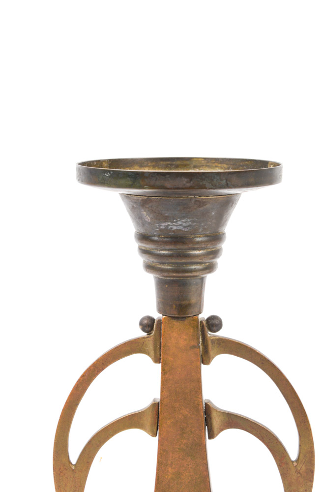 Vintage Art Deco Brass Candlesticks