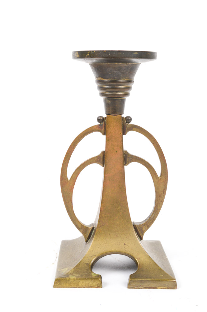 Vintage Art Deco Brass Candlesticks