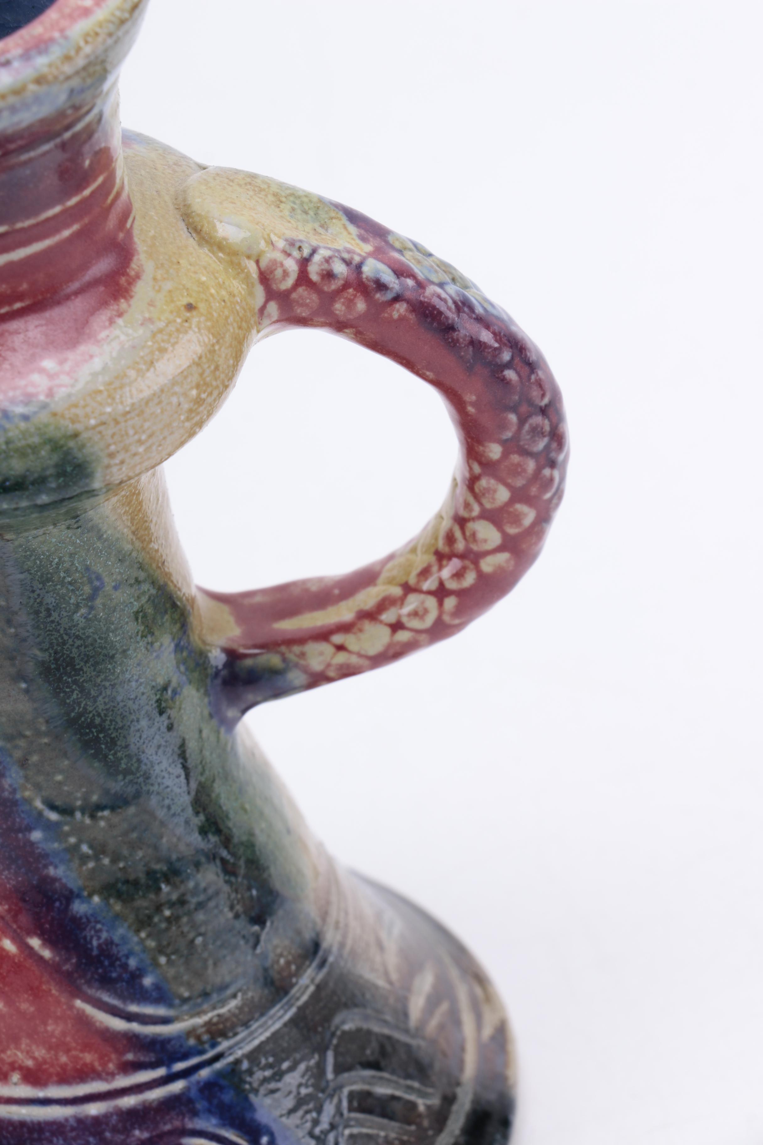 Pair of Irish Michael Kennedy Ceramics Multi-Colored Candlestick Holders