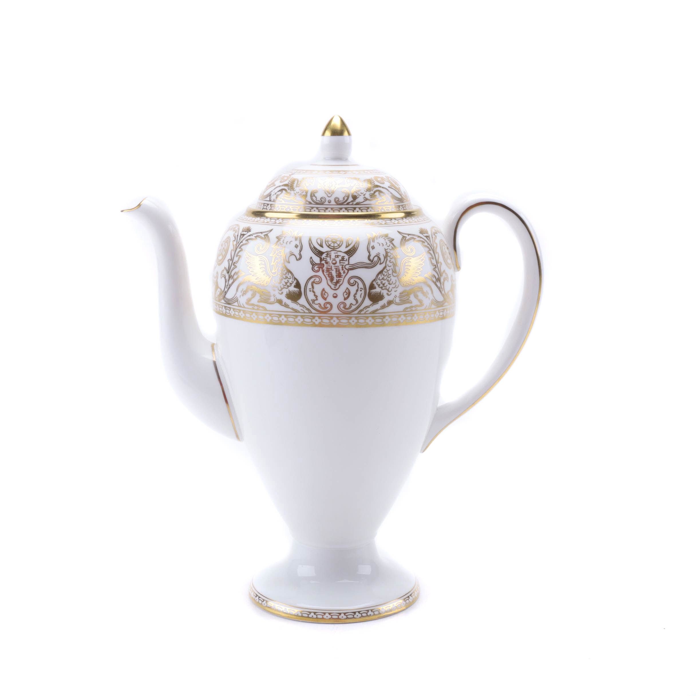 Wedgwood "Florentine Gold" Bone China Coffee Pot