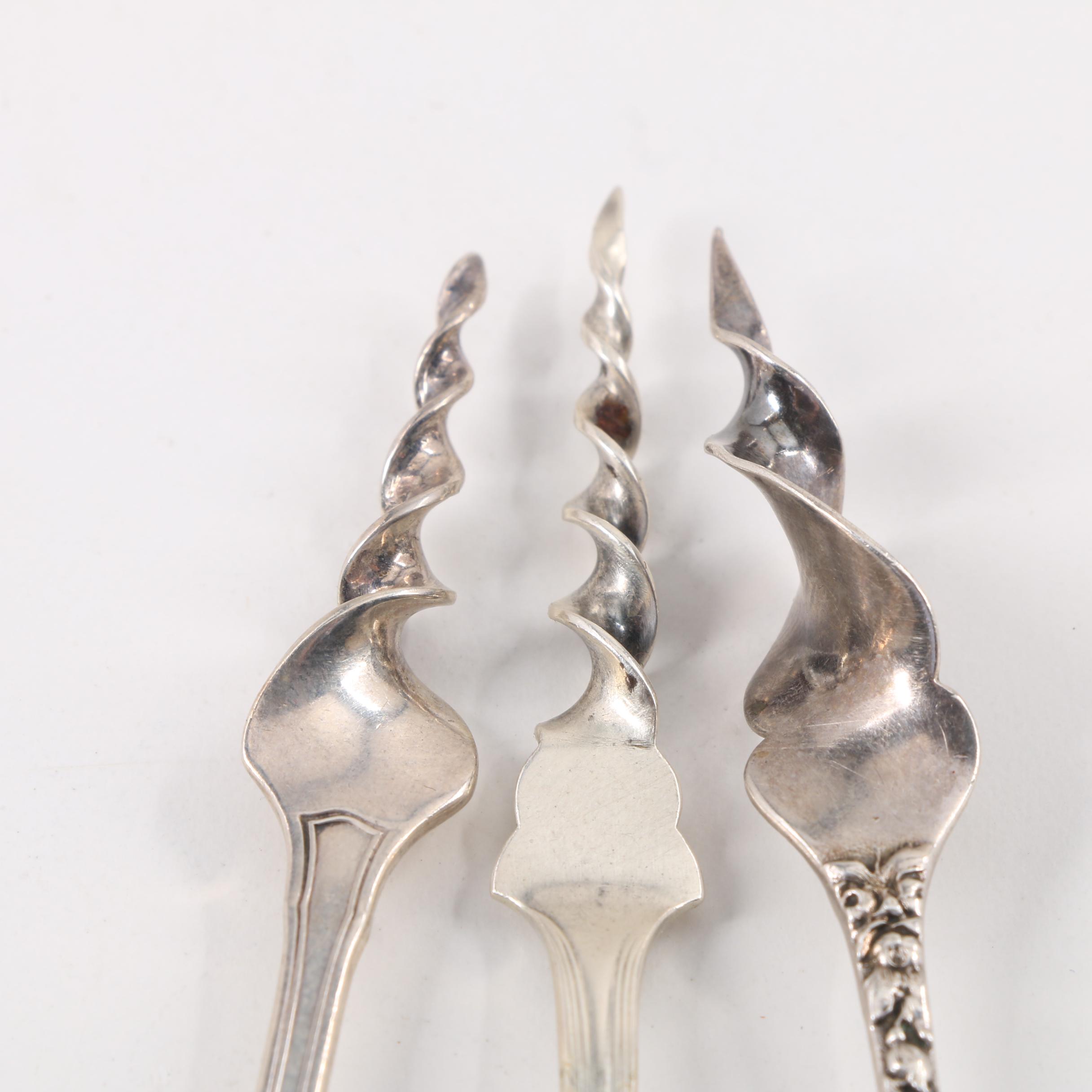 Three Antique Sterling Silver Butter Picks