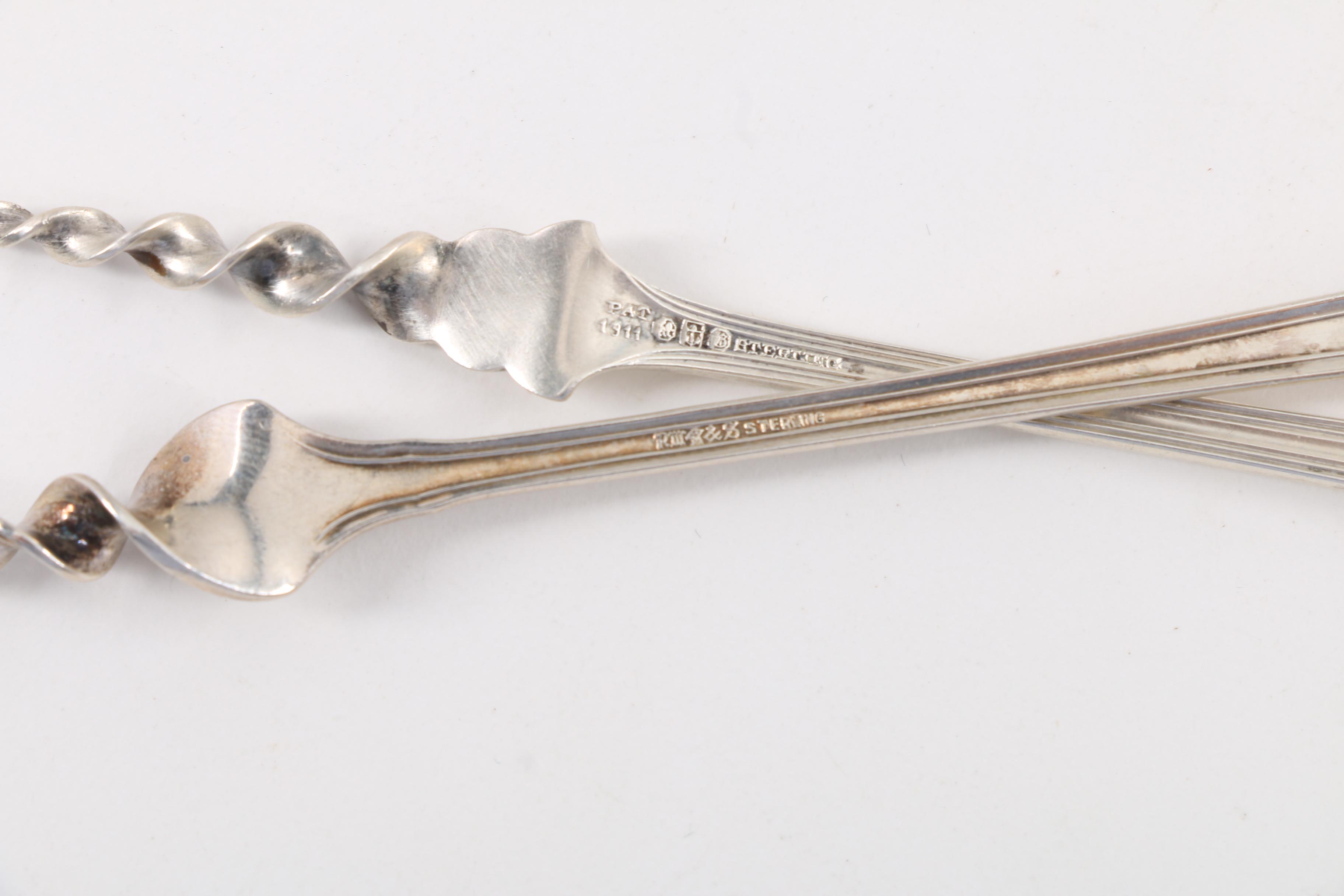 Three Antique Sterling Silver Butter Picks