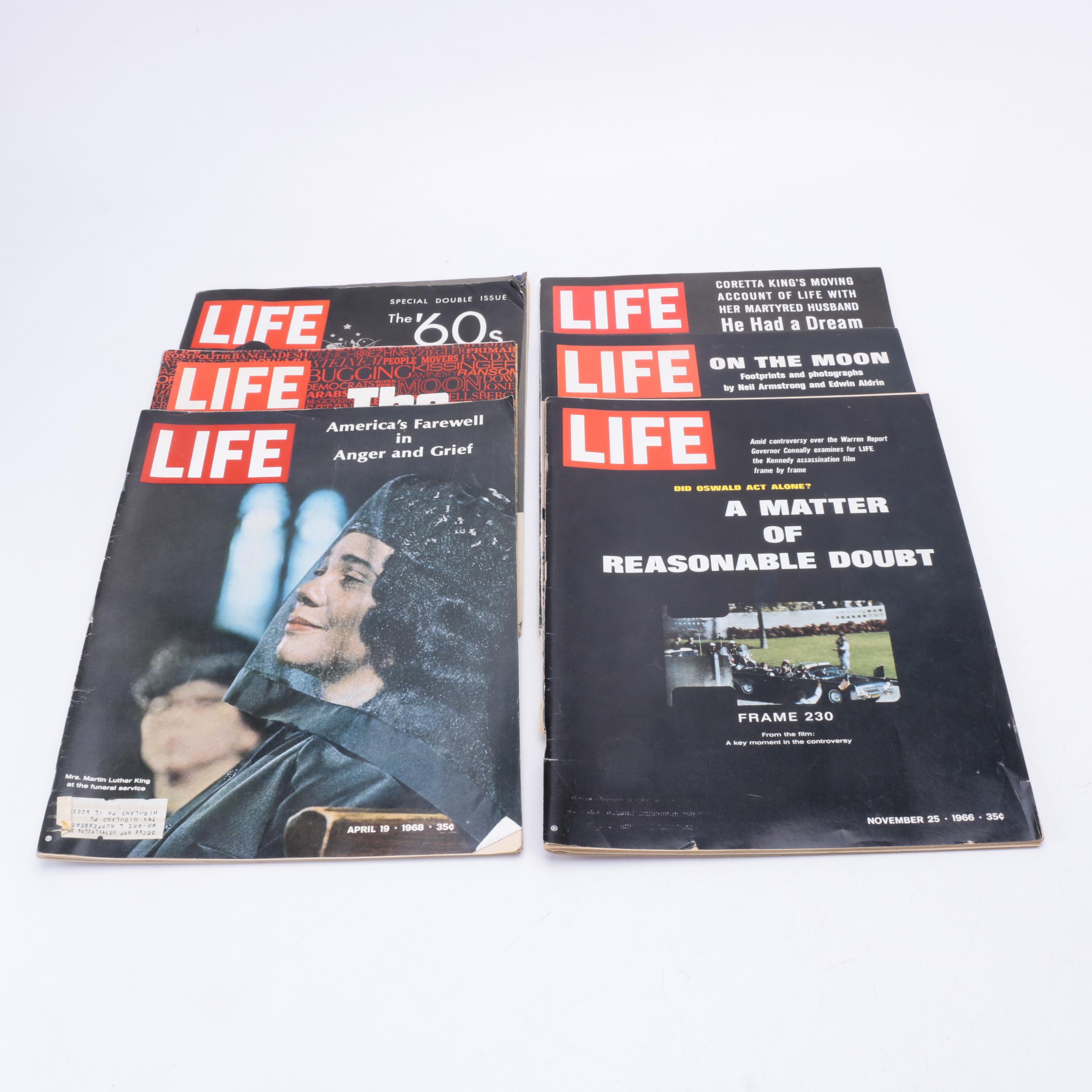 1960s–1970s "Life" Magazines Including Apollo and Martin Luther King Jr.