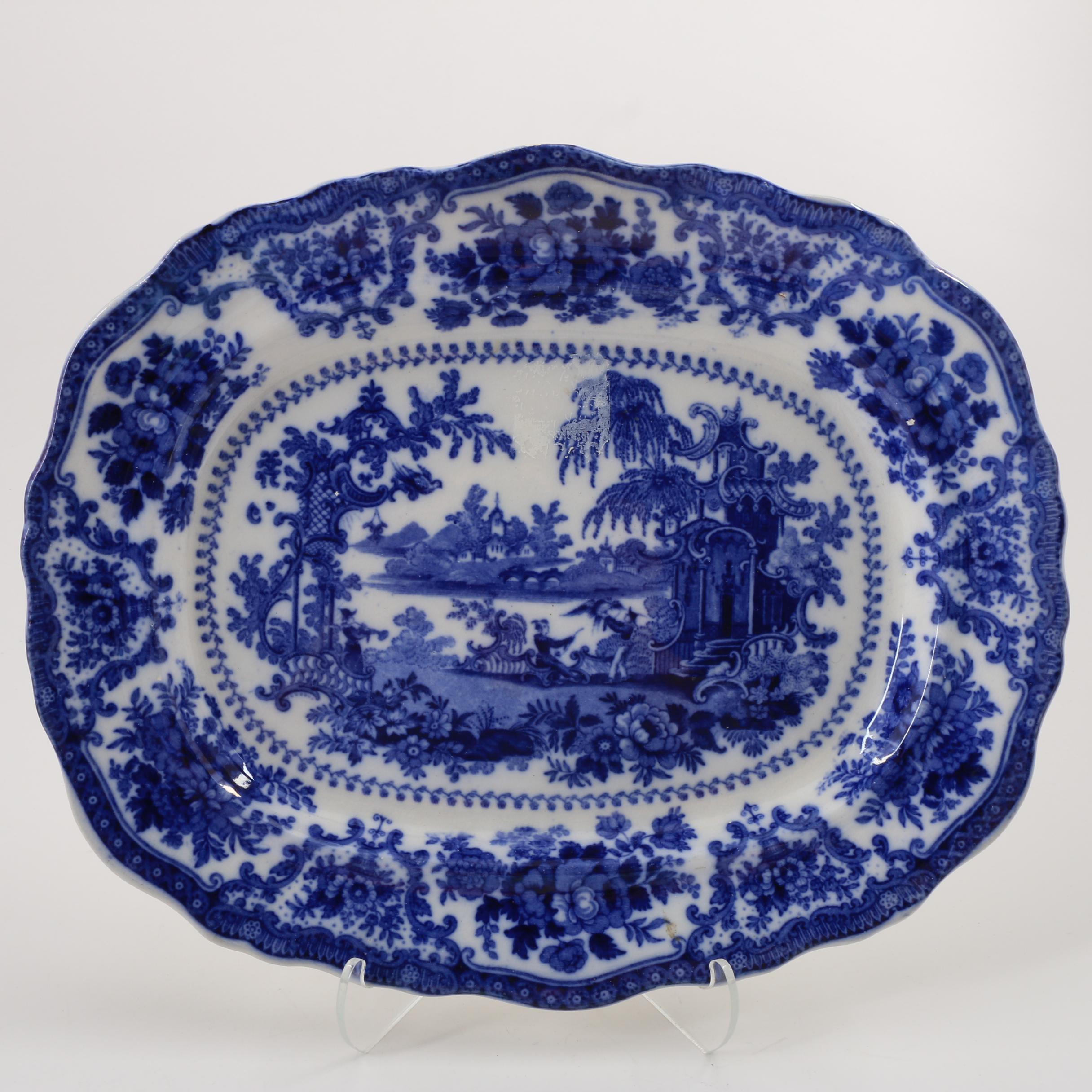 Three Pieces of Flow Blue