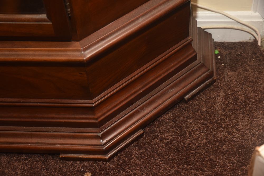 Sligh Moon-Phase Grandfather Clock With Display Shelves