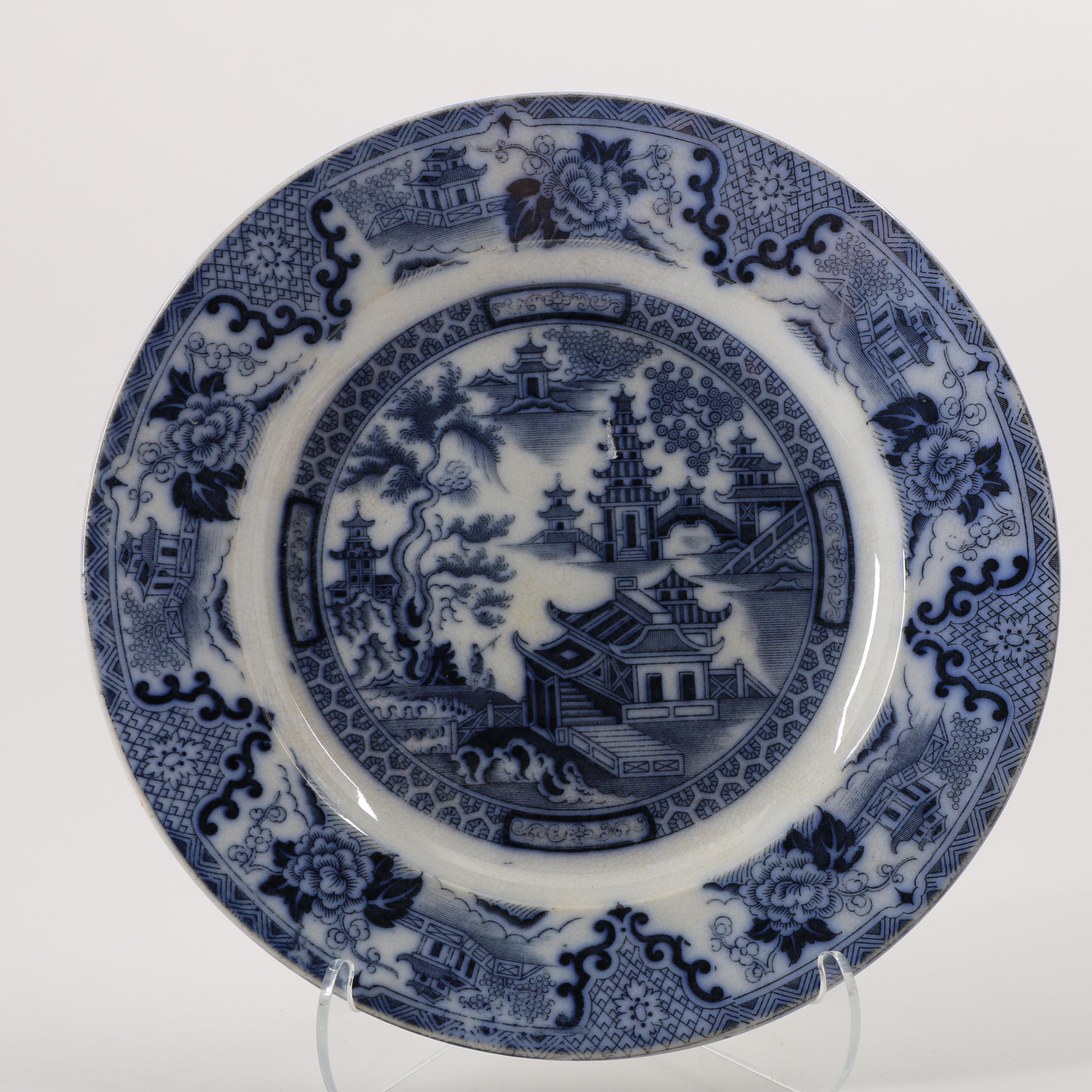 Three Pieces of Flow Blue