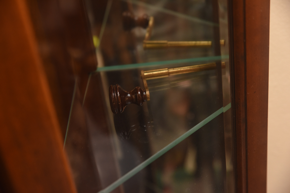 Sligh Moon-Phase Grandfather Clock With Display Shelves