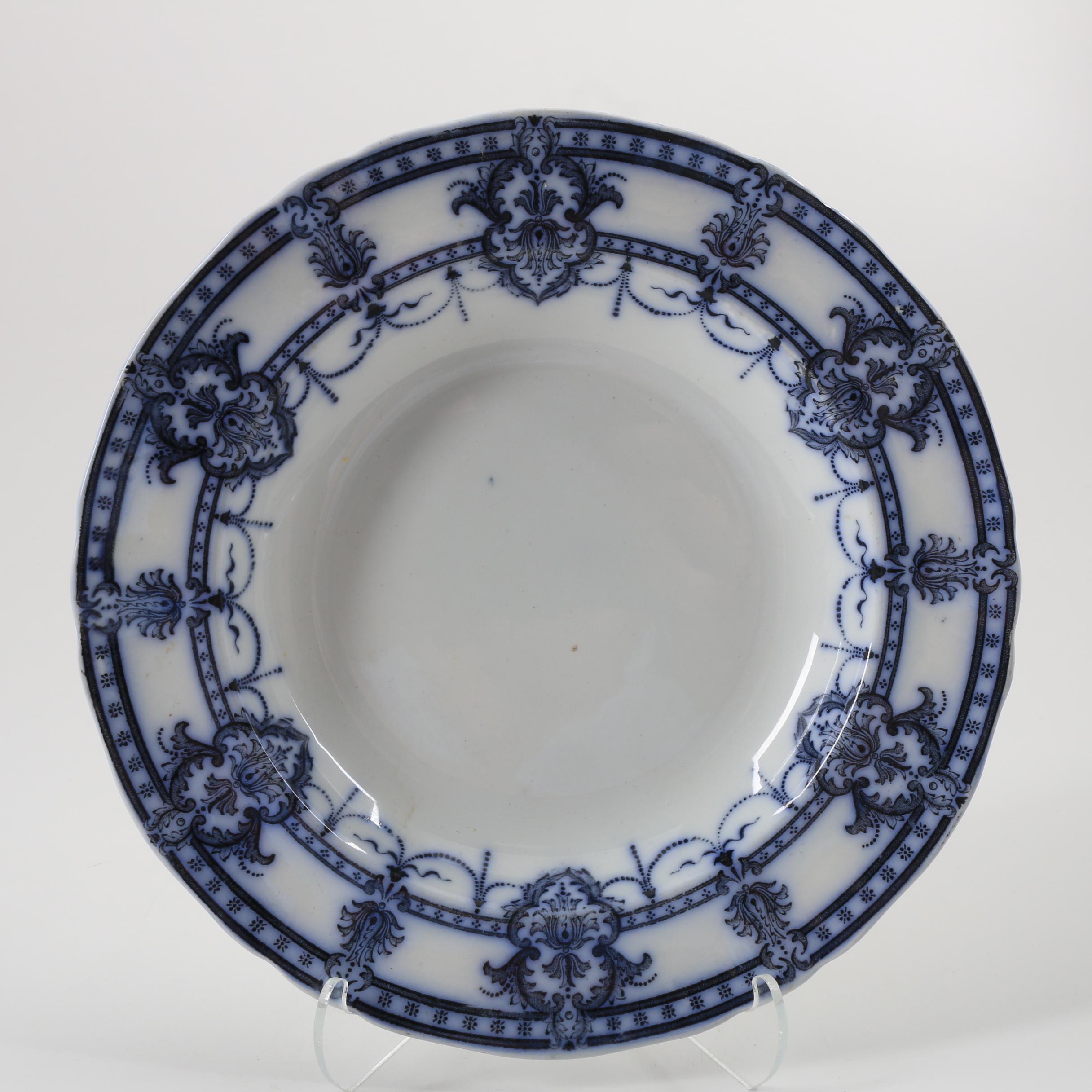 Three Pieces of Flow Blue