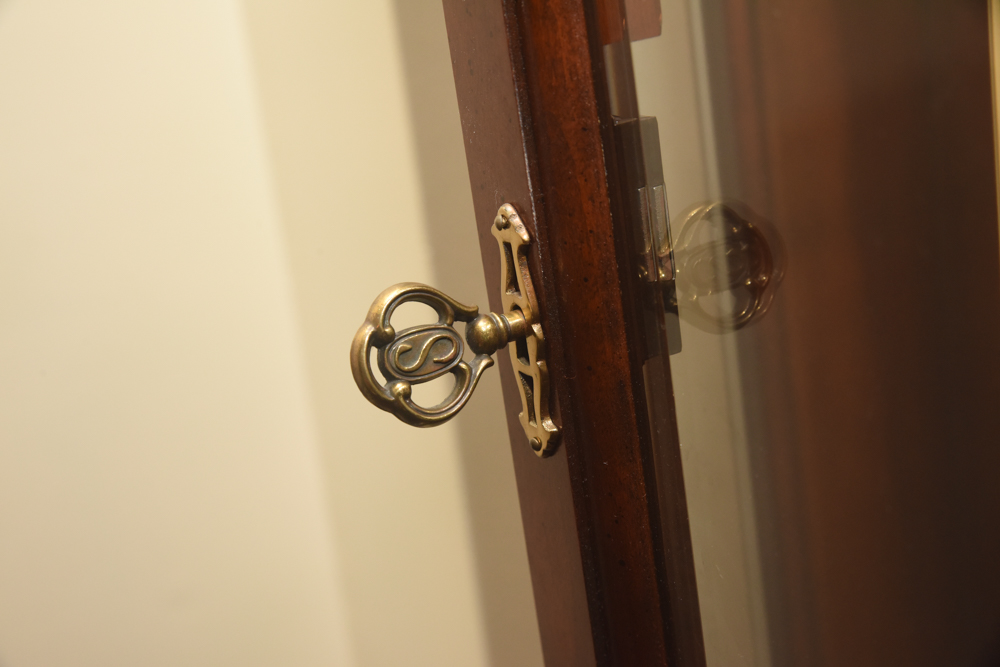 Sligh Moon-Phase Grandfather Clock With Display Shelves