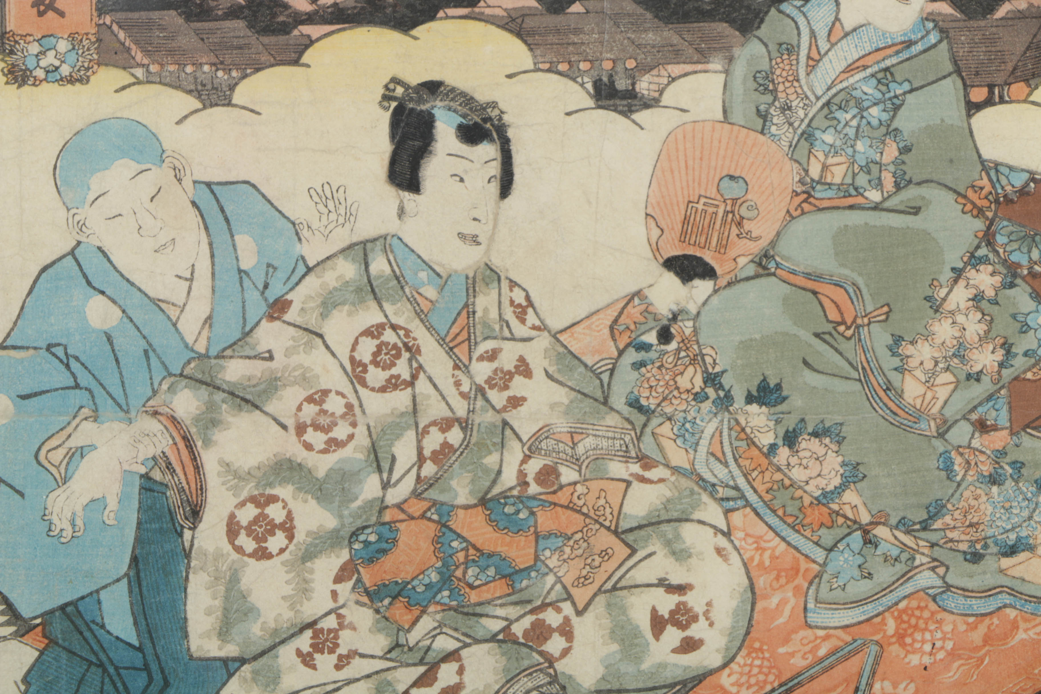 Utagawa Kunisada Woodblock Print on Paper "Prince Genji"