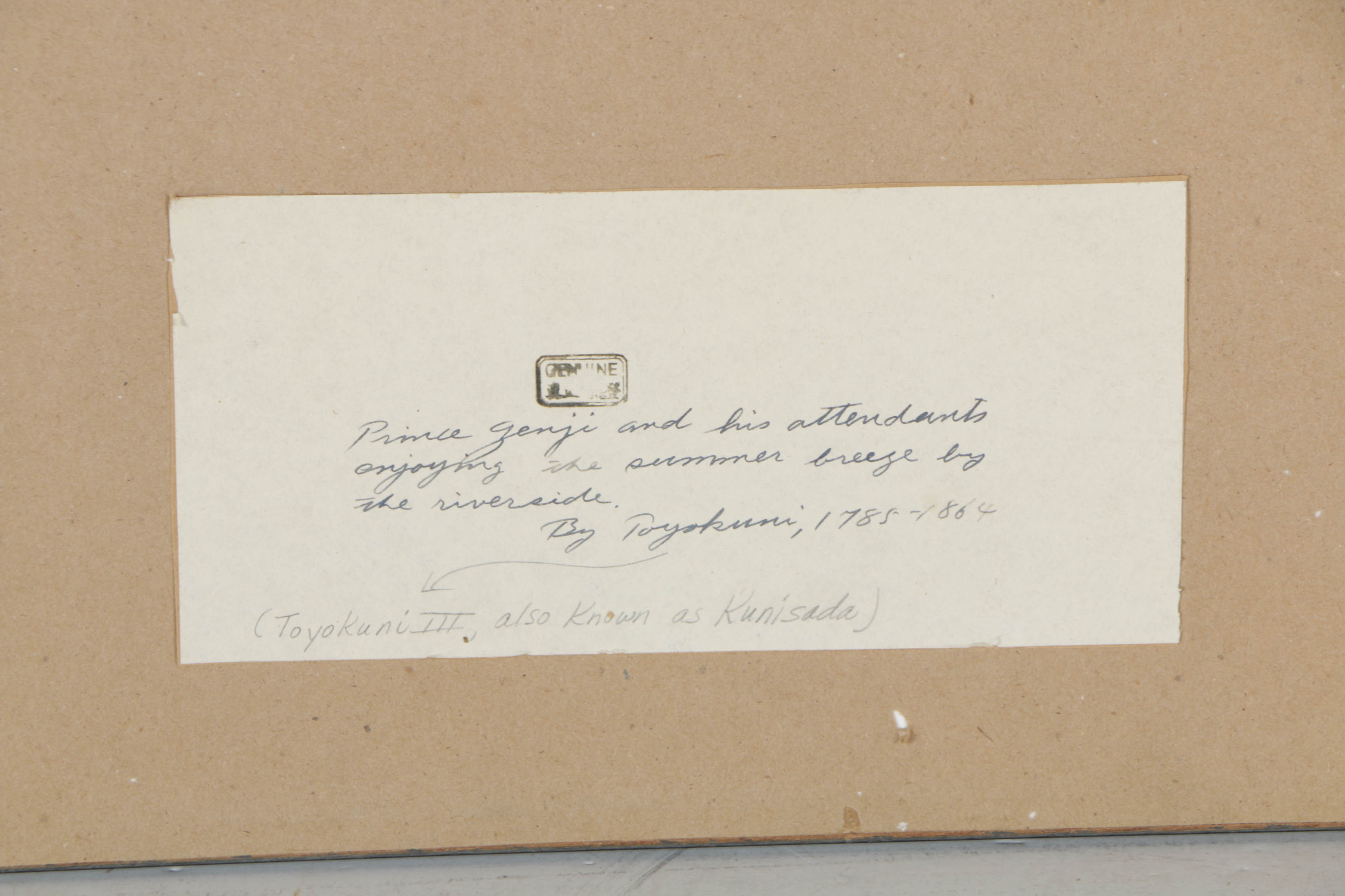 Utagawa Kunisada Woodblock Print on Paper "Prince Genji"