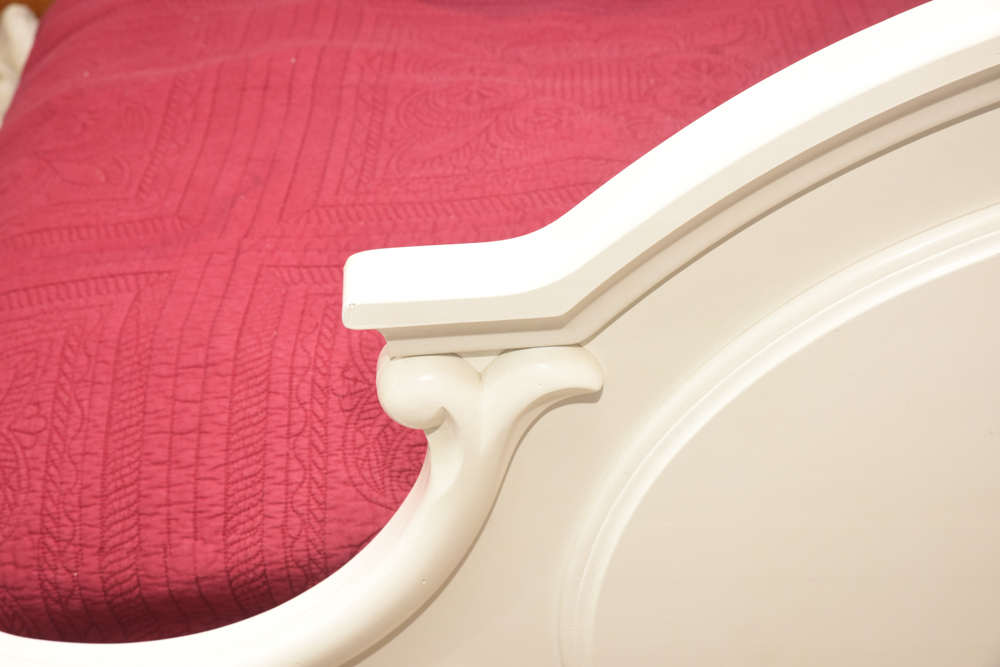 Louis XVI Inspired White Queen Size Bed Frame