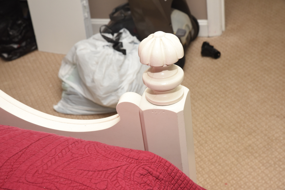 Louis XVI Inspired White Queen Size Bed Frame